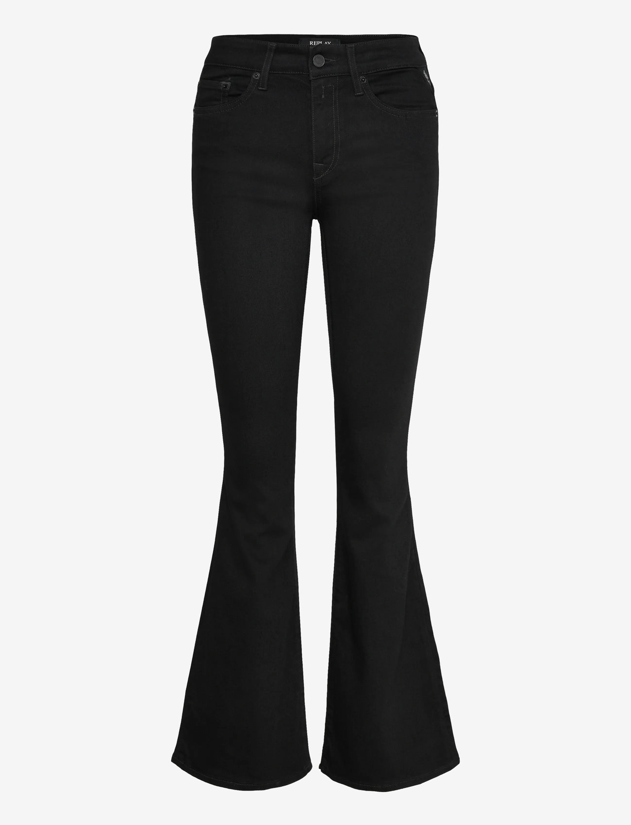 Replay - JOELLA Trousers FLARE REGULAR WAIST - alt eriti laia säärega teksad - black - 1