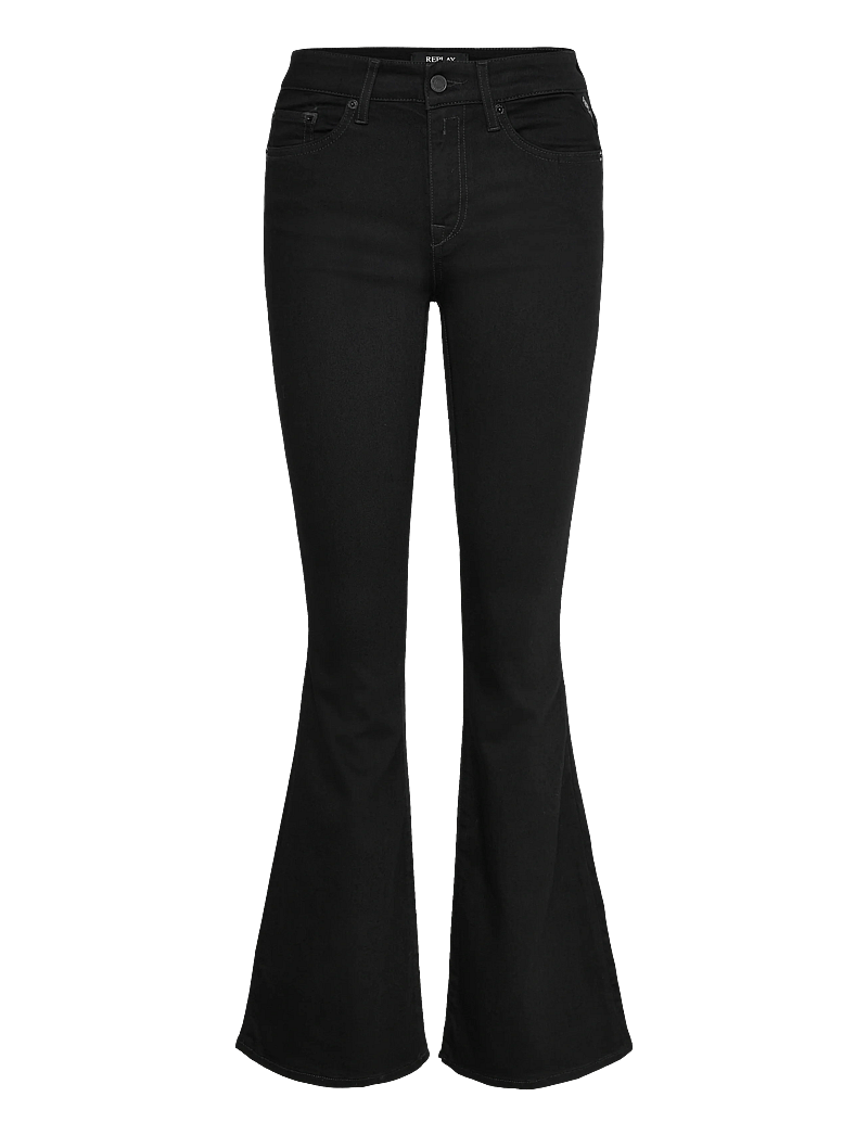 Replay - JOELLA Trousers FLARE REGULAR WAIST - alt eriti laia säärega teksad - black - 1