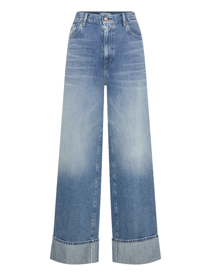 Replay - NALAJA Trousers WIDE LEG - hosen mit weitem bein - blue - 1