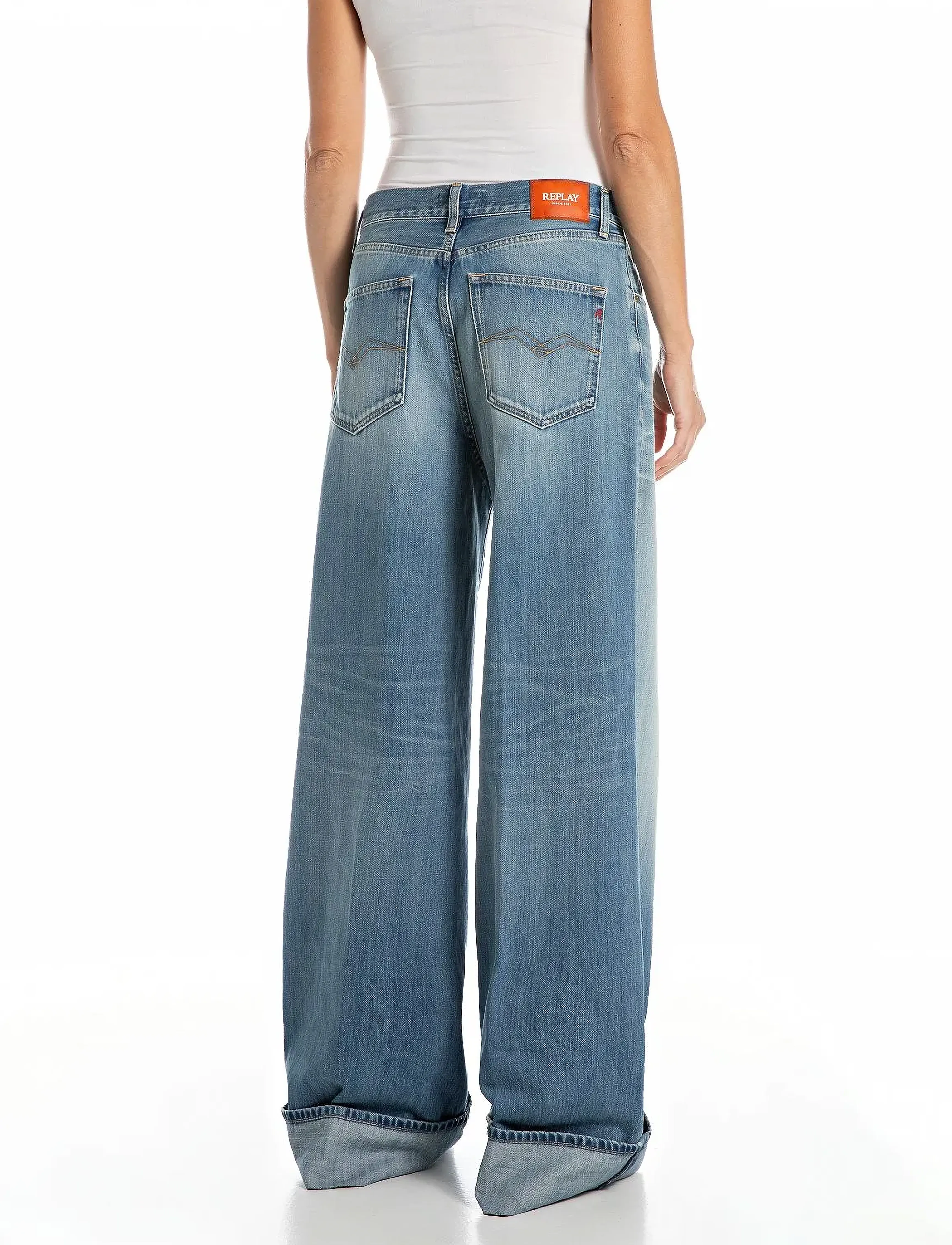 Replay - NALAJA Trousers WIDE LEG - bukser med brede ben - blue - 3