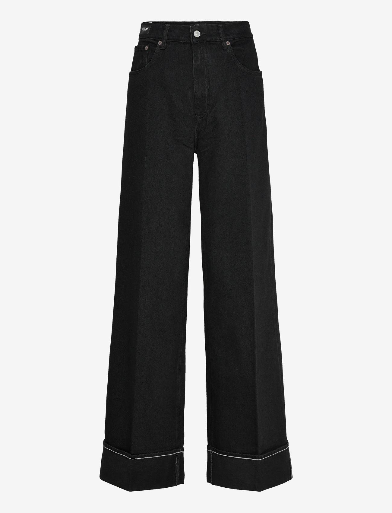Replay - NALAJA Trousers WIDE LEG - wide leg jeans - black - 1