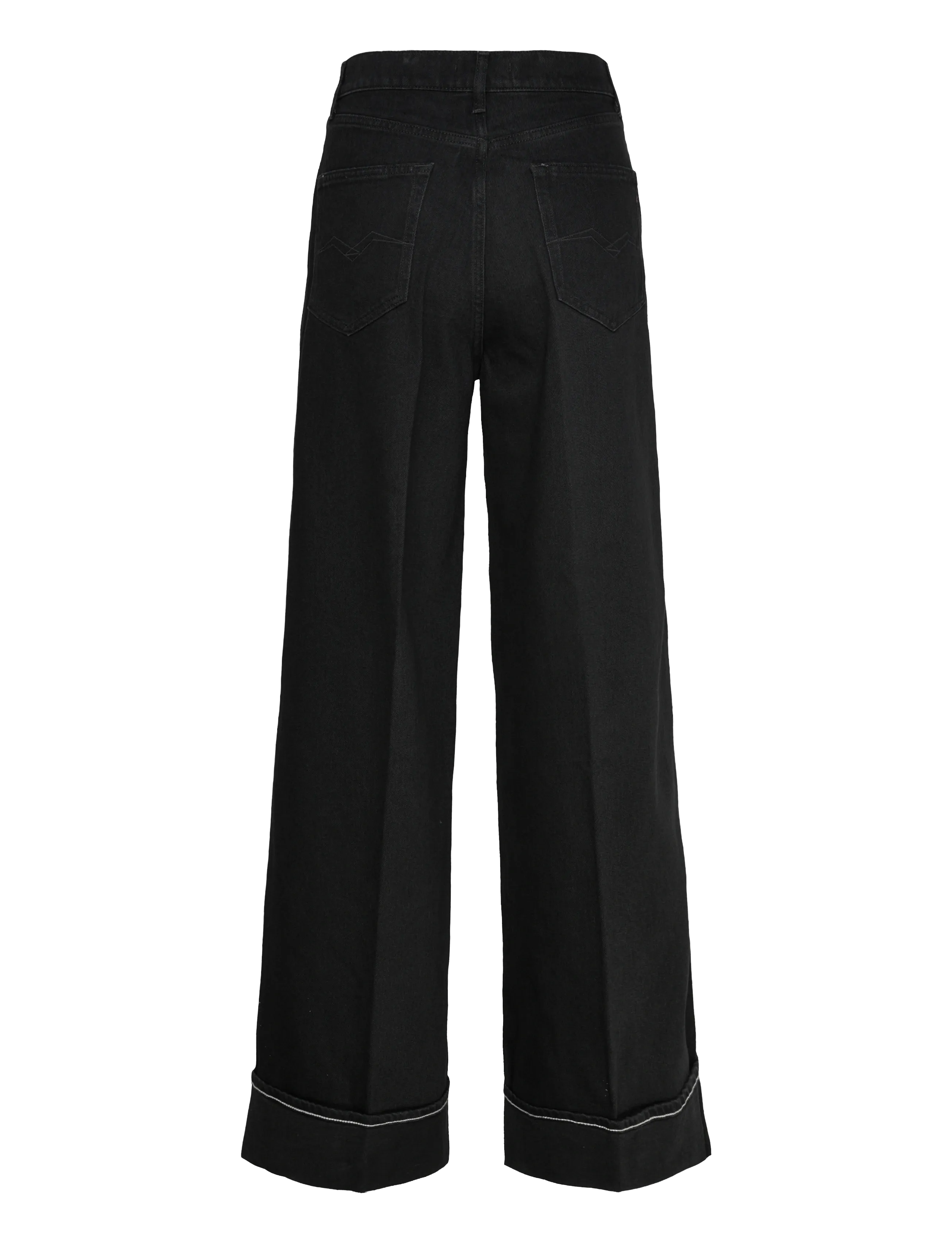 Replay - NALAJA Trousers WIDE LEG - leveälahkeiset farkut - black - 2