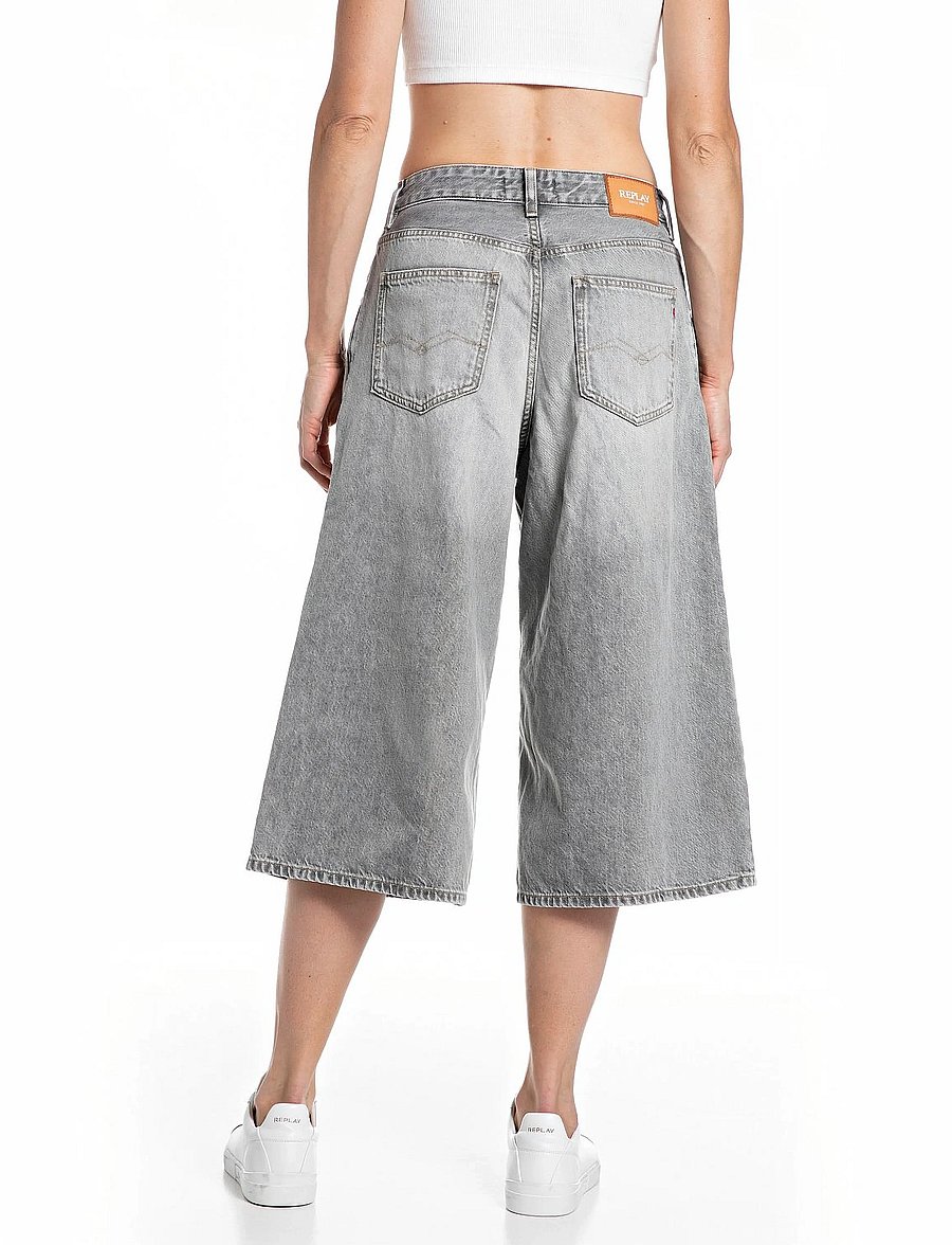 Replay - VIVYETTE Trousers WIDE LEG - laia säärega teksad - grey - 3