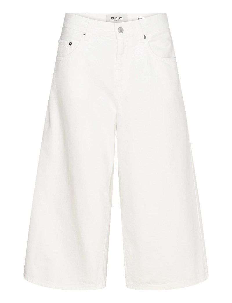 Replay - VIVYETTE Trousers WIDE LEG - white - 1