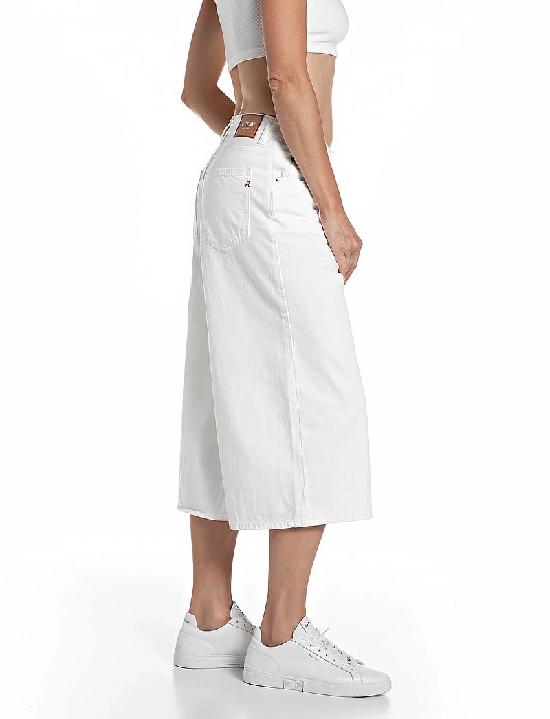 Replay - VIVYETTE Trousers WIDE LEG - white - 4