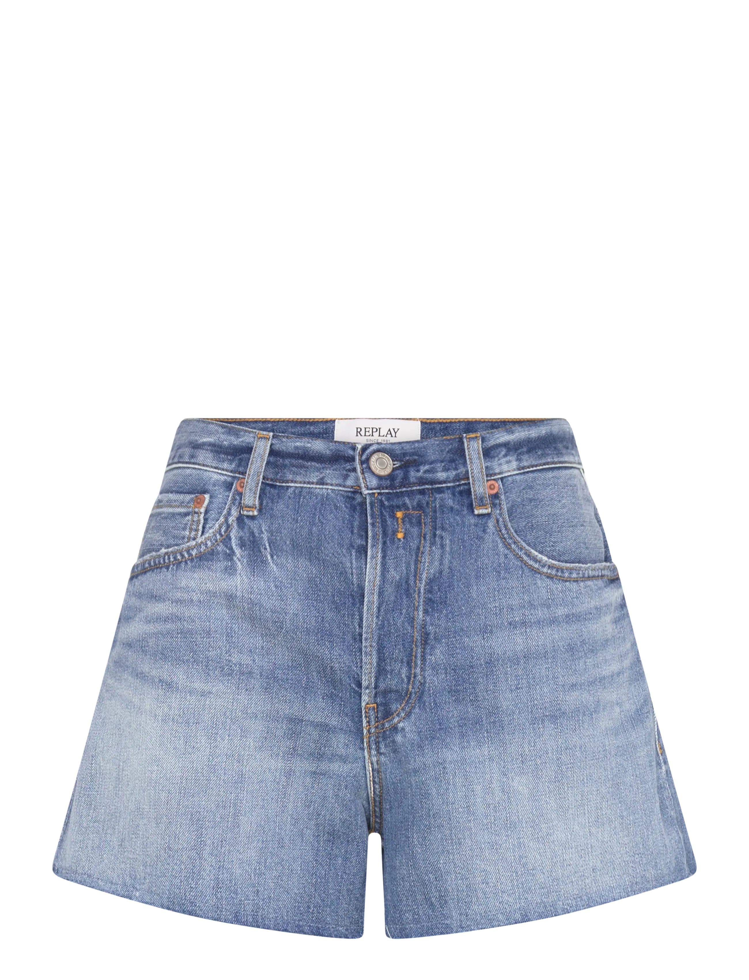Replay STRAIGHT SHORT  Sustainable DENIM Shorts - Riided - MEDIUM BLUE / blue
