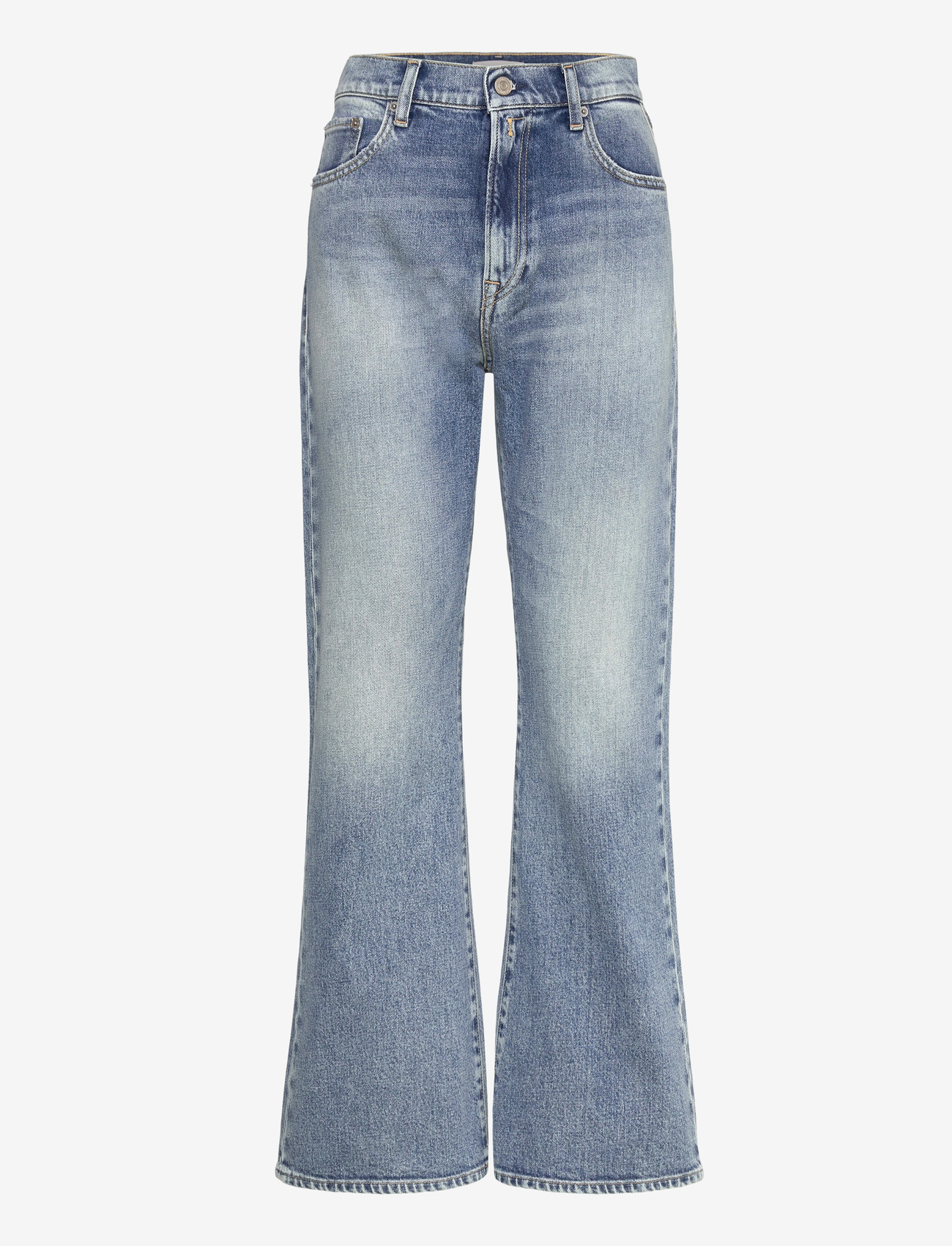 Replay - BECKA Trousers MID WAIST FLARED Original - schlaghosen - blue - 1