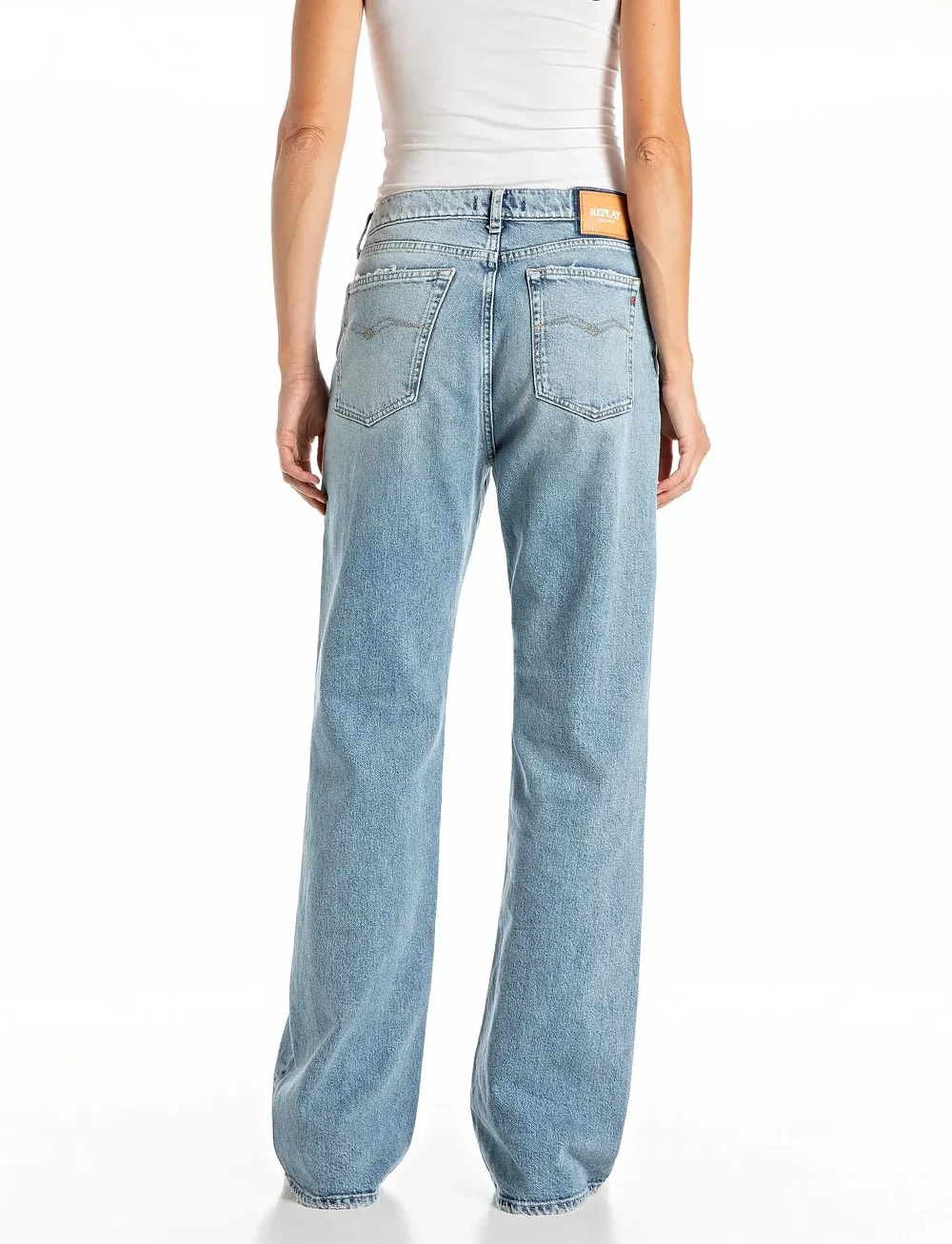 Replay - BECKA Trousers MID WAIST FLARED Original - flared jeans - blue - 3