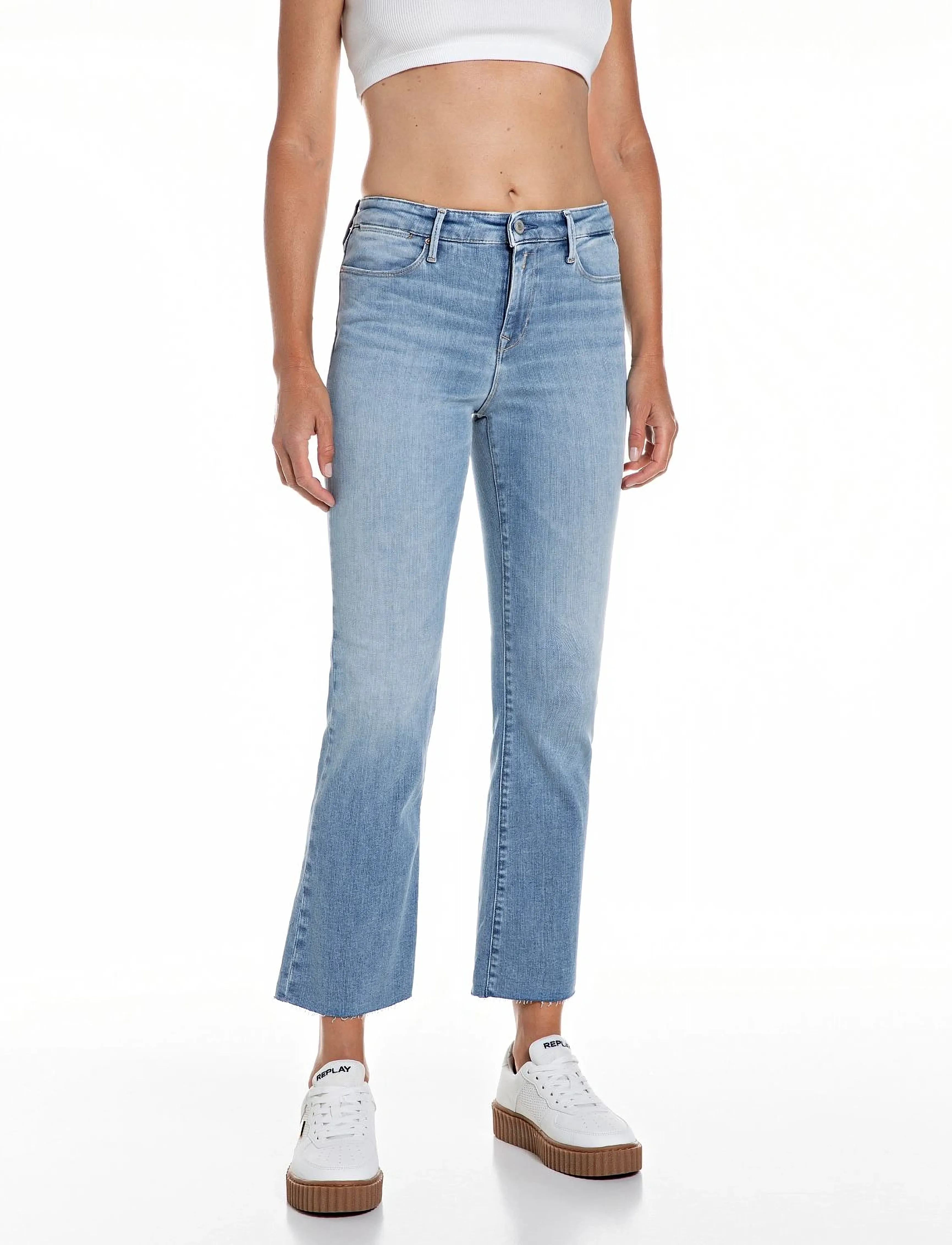 Replay ZOLIE FLARE Trousers FLARE - Kläder - BLUE / blue