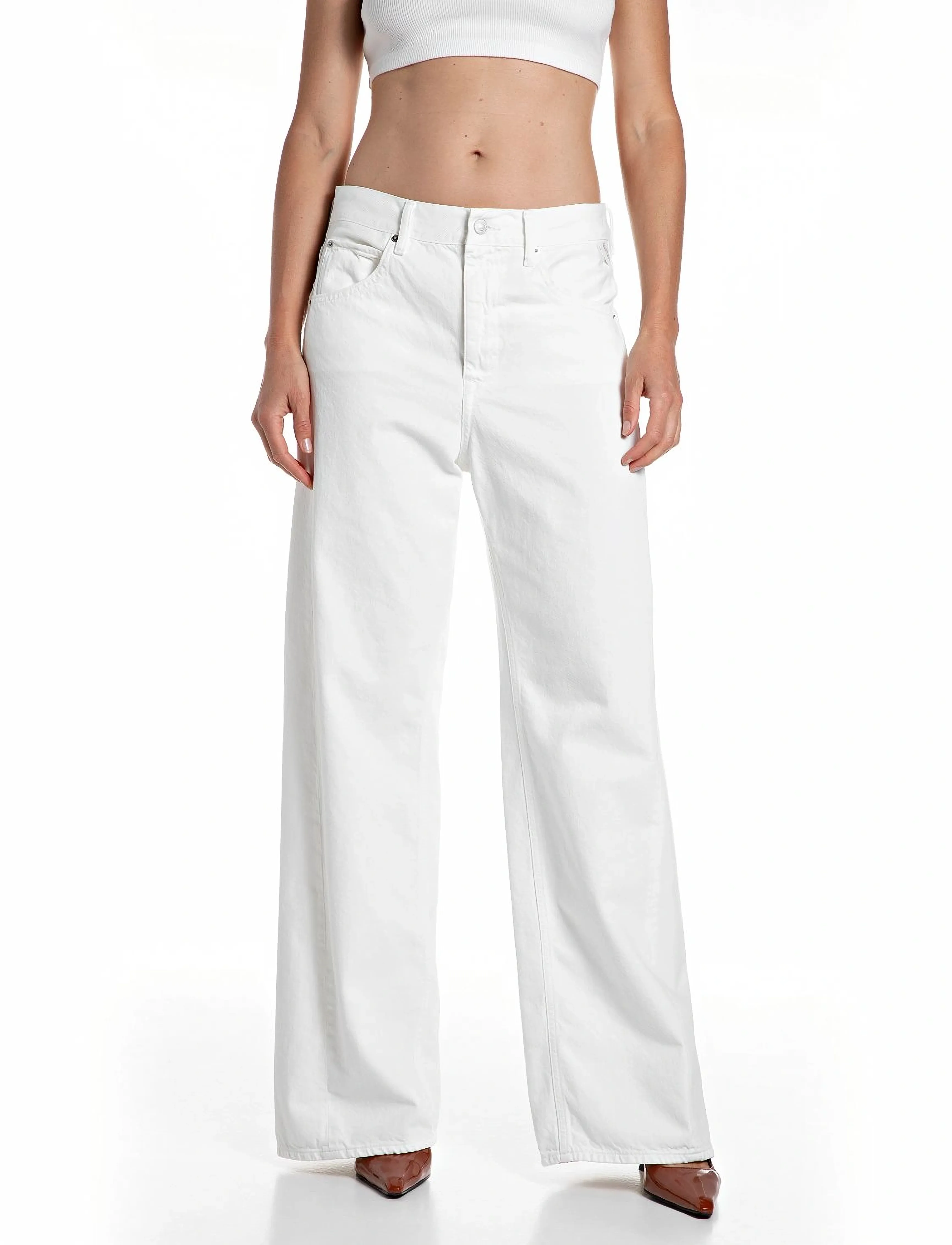 Replay NARJA Trousers BAGGY - Jeansmode - WHITE / white