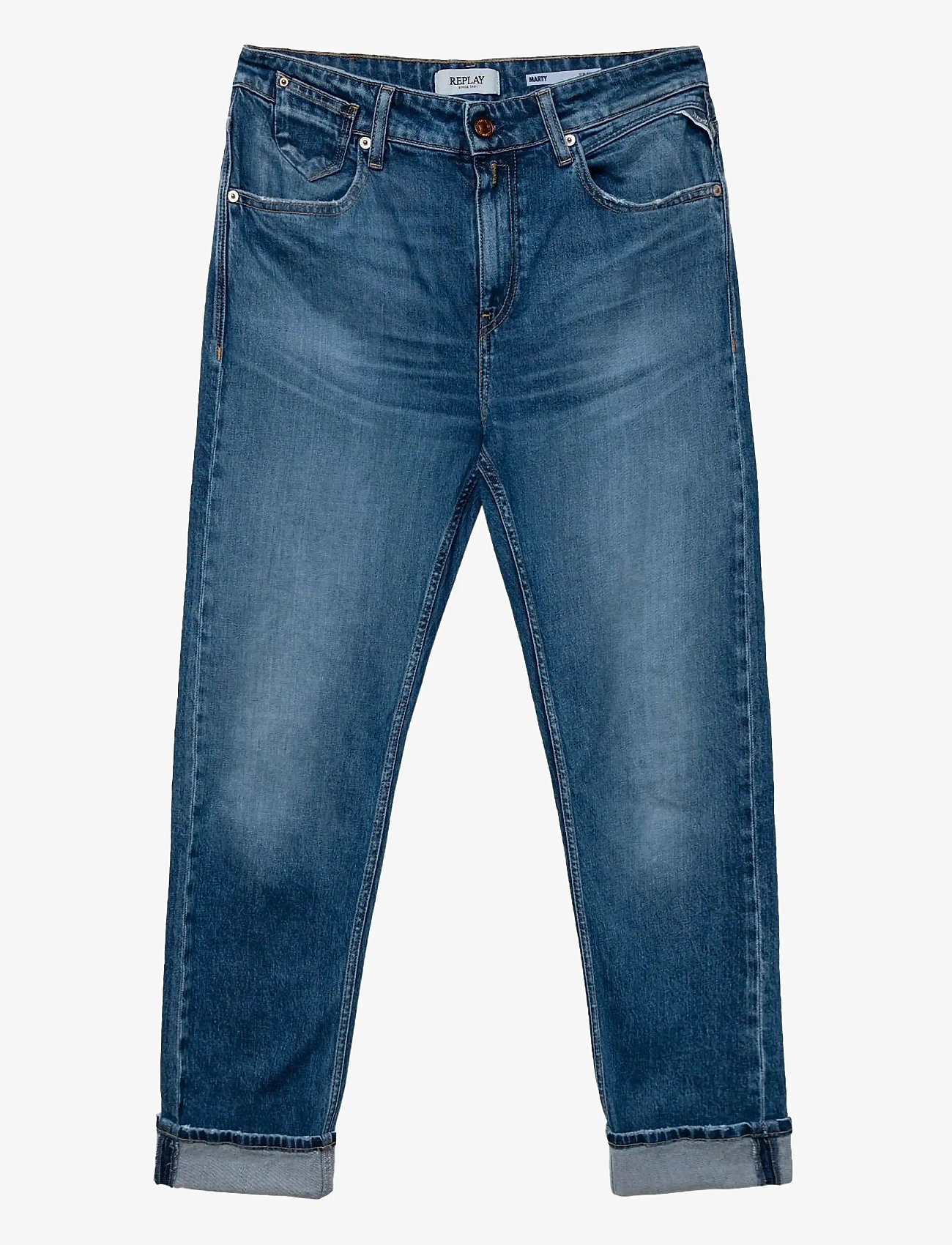 Replay - JANIE Trousers BARREL - wide leg jeans - medium blue - 1