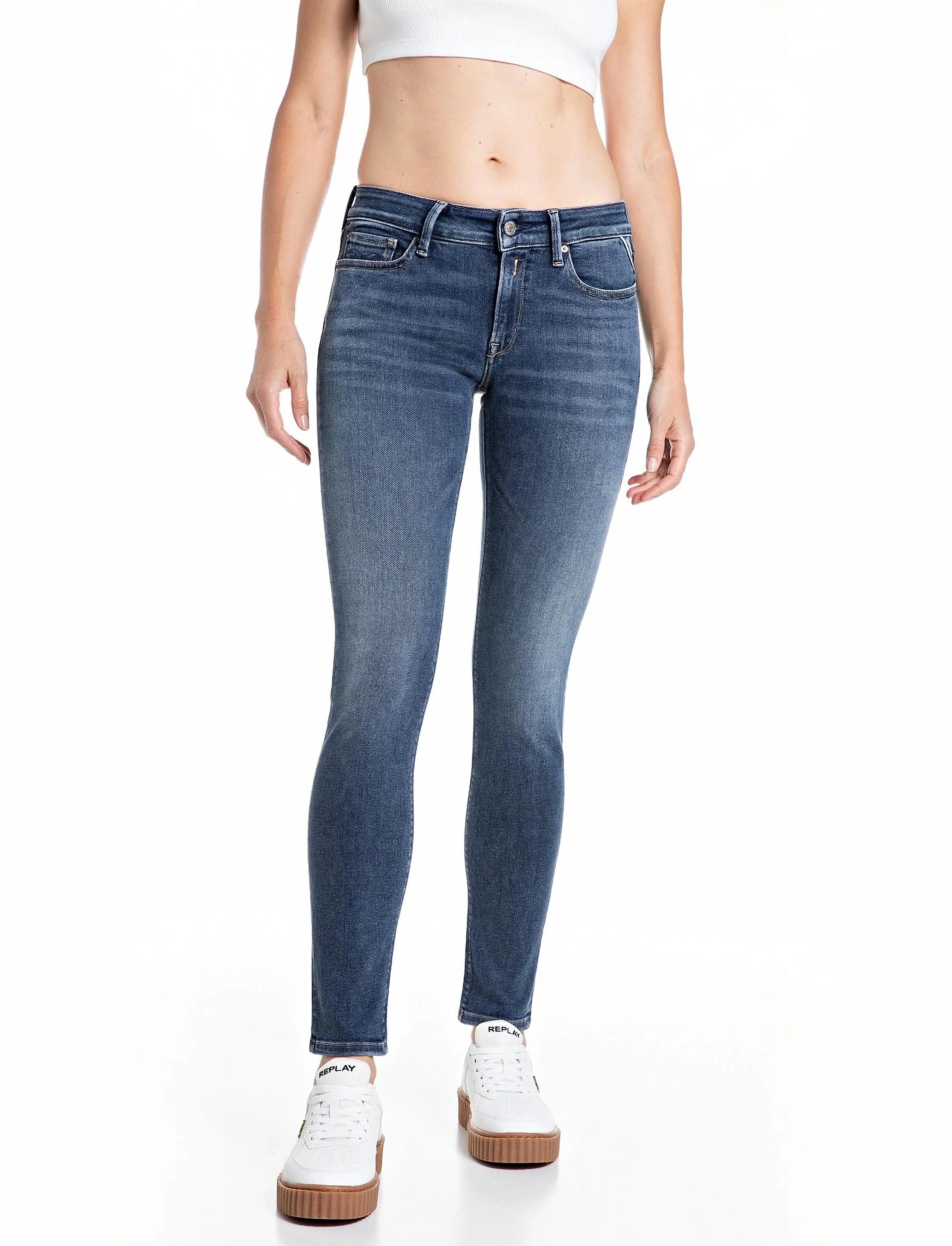 Replay NEW LUZ Trousers SKINNY - Jeansmode - MEDIUM BLUE / blue