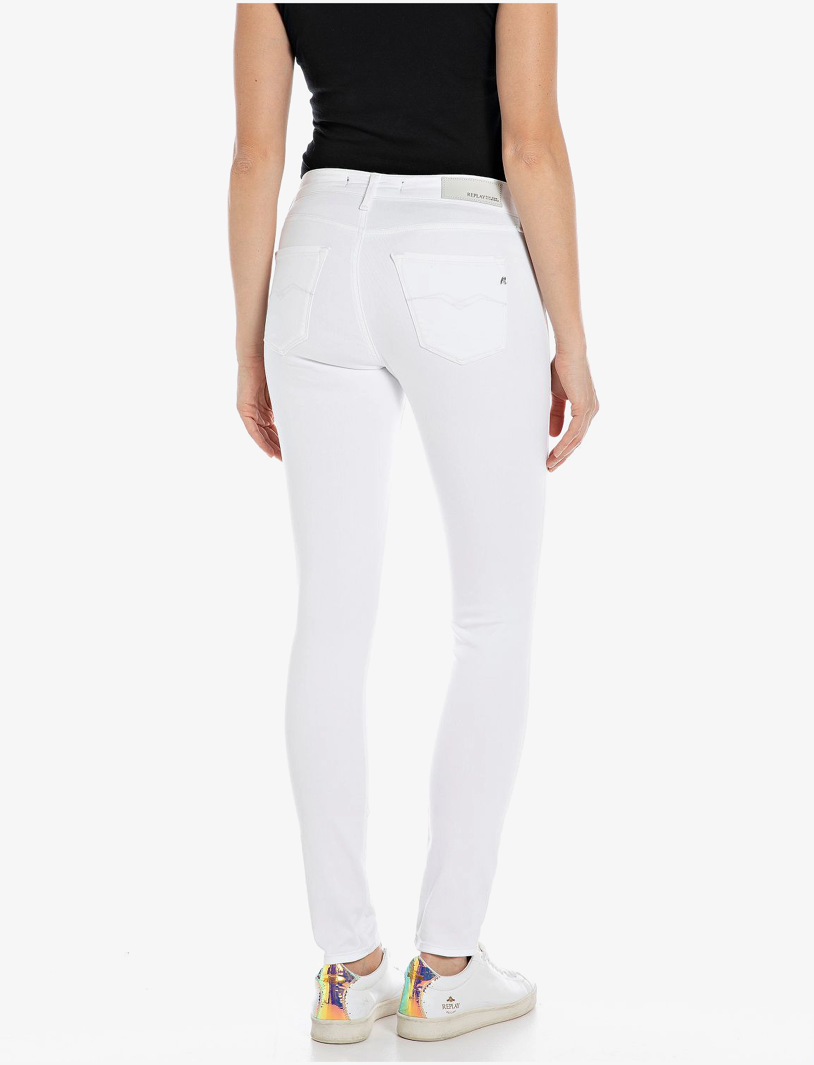 Replay - NEW LUZ Trousers SKINNY Hyperflex Colour XLite - white - 3