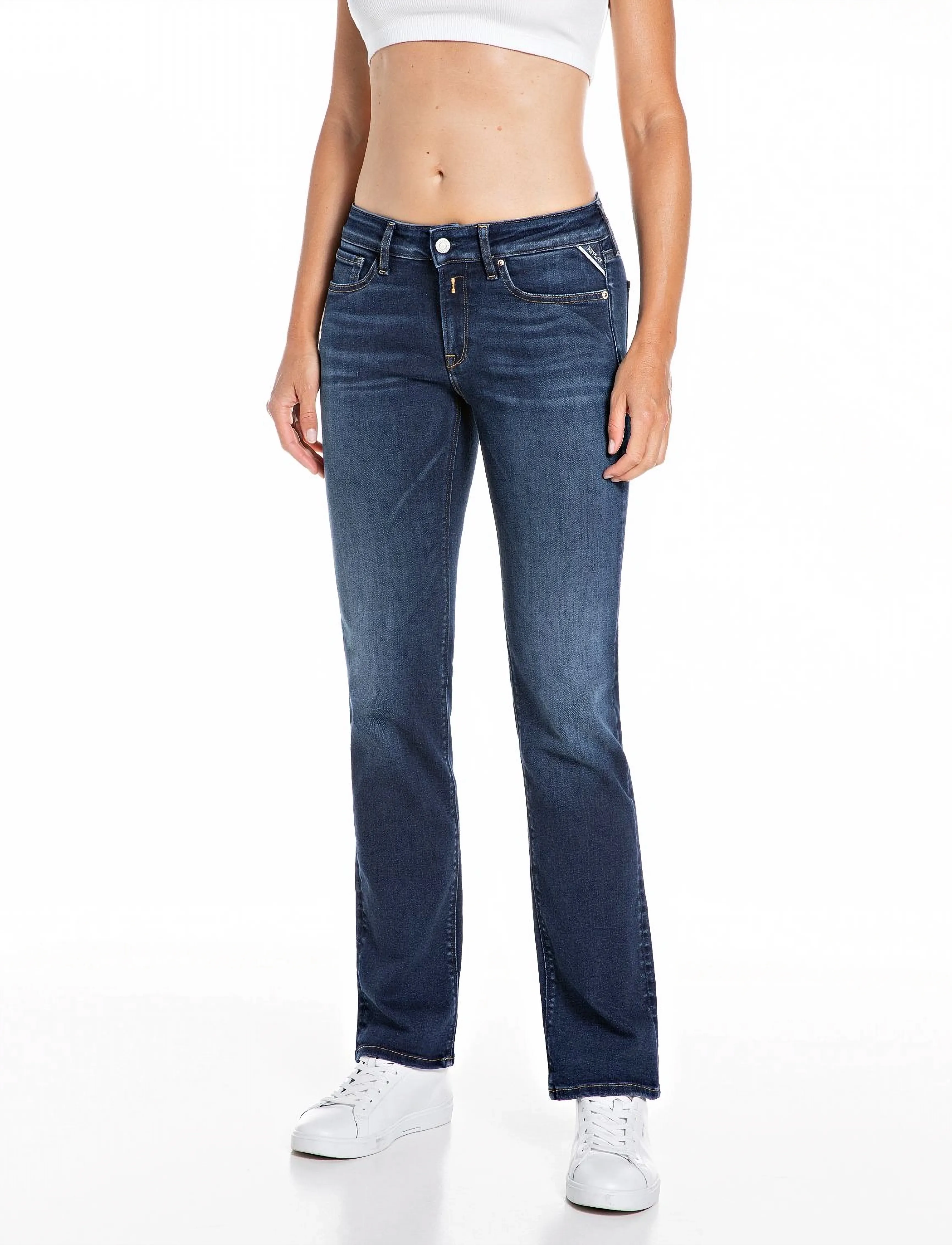 Replay New Luz Bootcut Trousers Bootcut, Kvinder, Bootcut Jeans, Blå, Str: 25 x 34