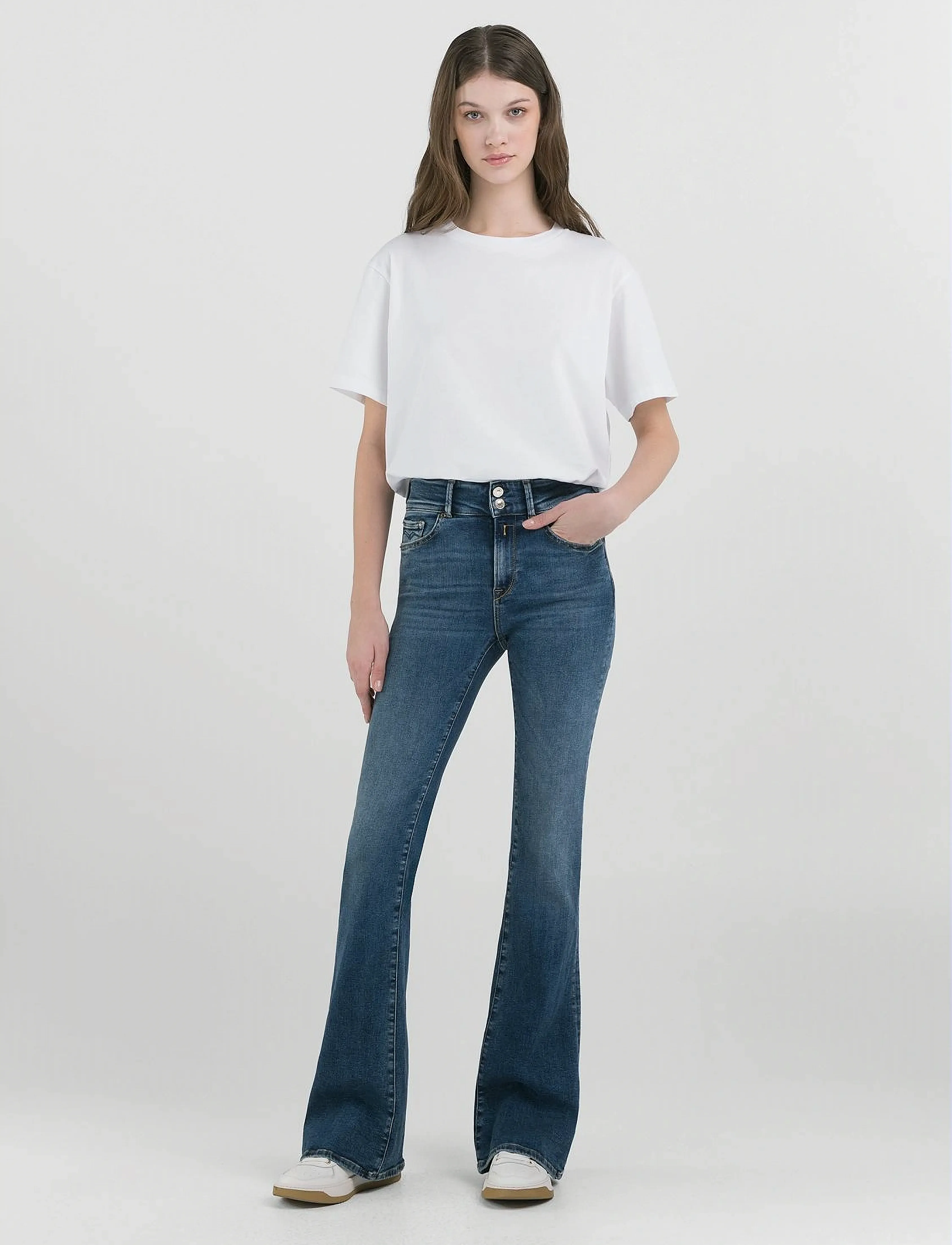 Replay - NEWLUZ FLARE Trousers FLARE - blue - 5