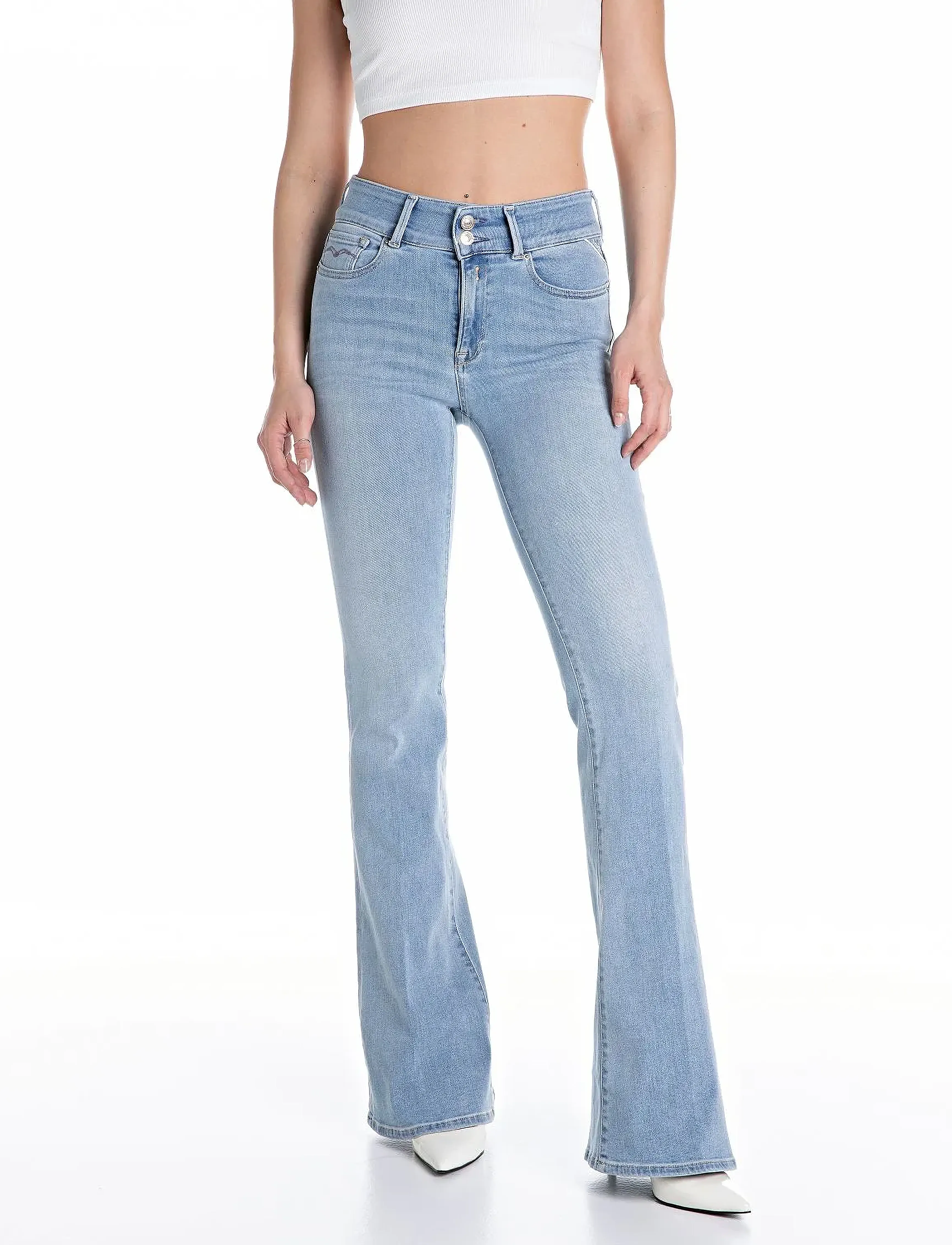 Replay Newluz Flare Trousers Flare, 28 x 34, Blue, Jeans > Flares, Dame