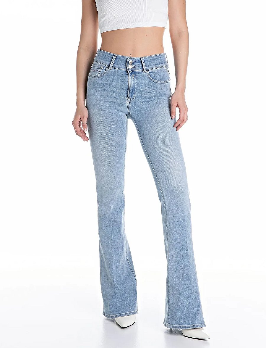Replay - NEWLUZ FLARE Trousers FLARE - flared jeans - blue - 0