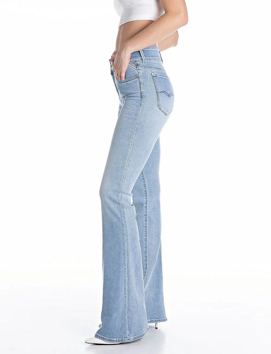 Replay - NEWLUZ FLARE Trousers FLARE - flared jeans - blue - 4