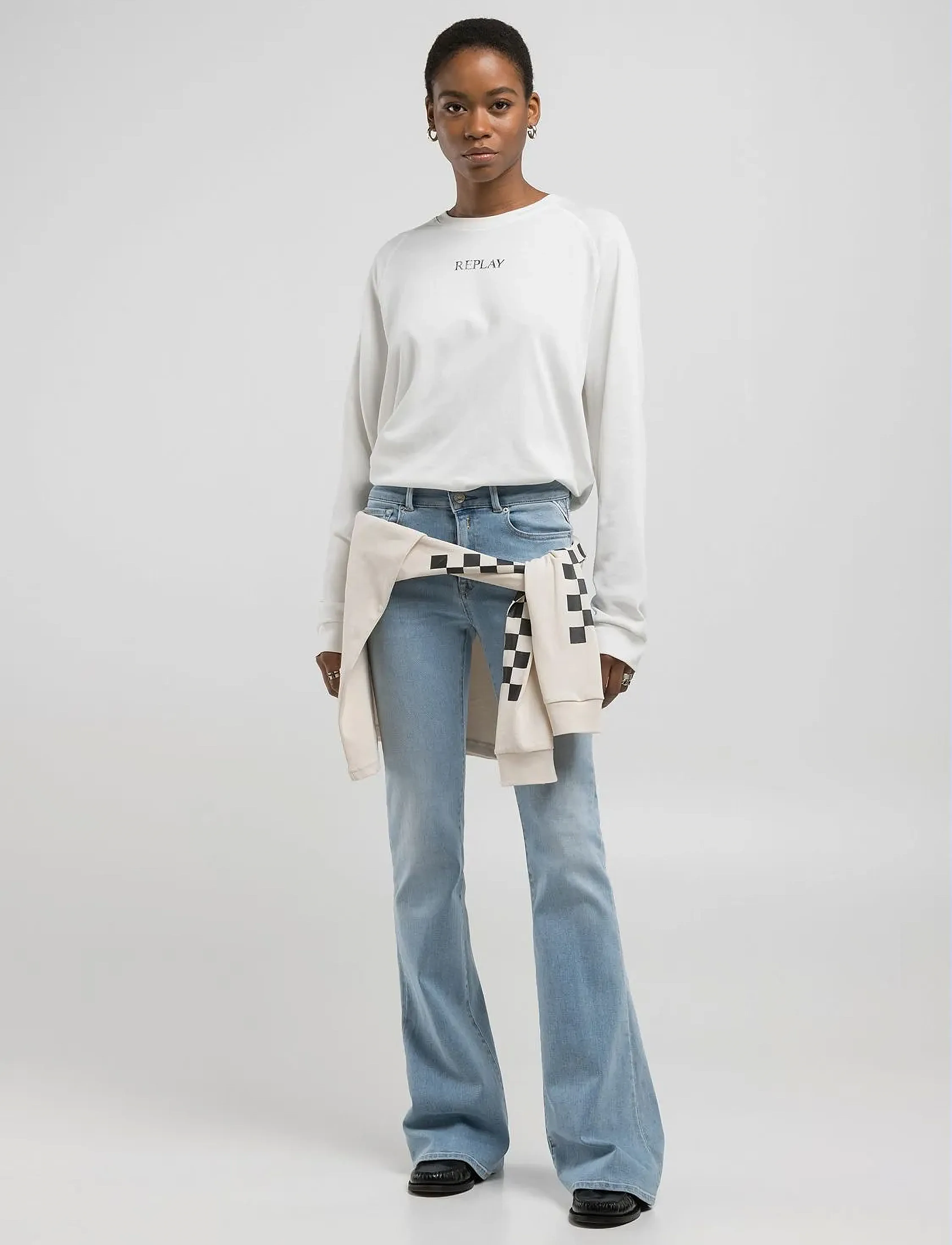 Replay - NEWLUZ FLARE Trousers FLARE - flared jeans - blue - 5