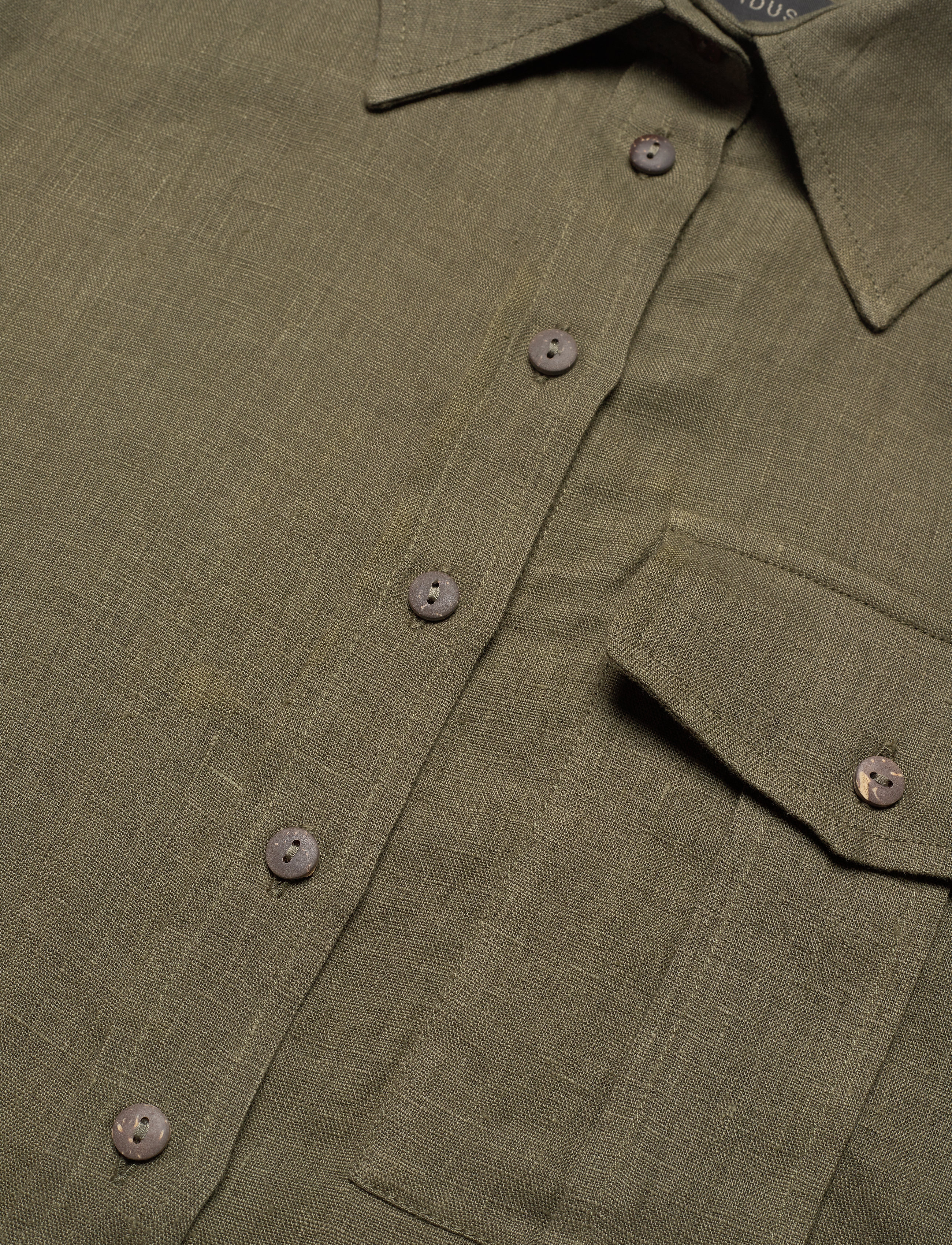 Residus - PINE LINEN SHIRT - dark pine - 2