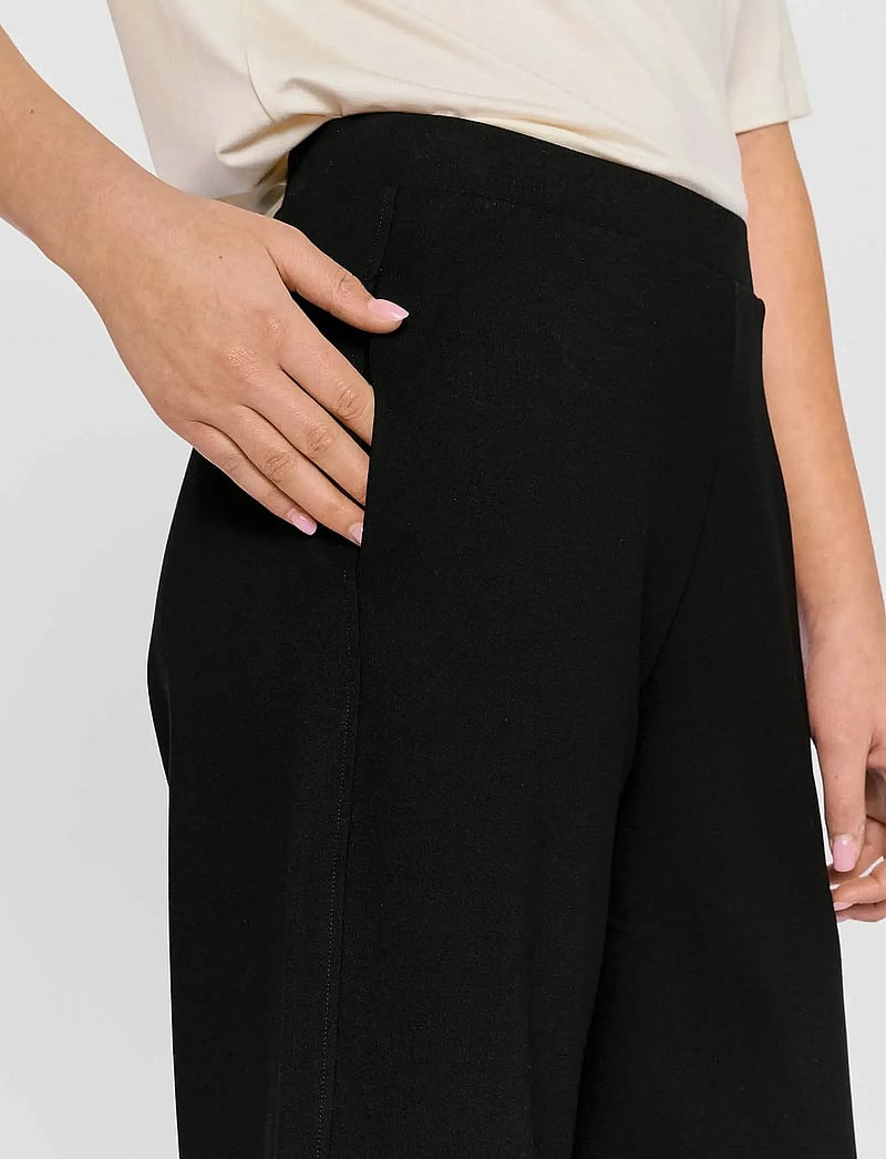 Residus - LOTTIE WIDE PANTS - wide leg trousers - black - 4