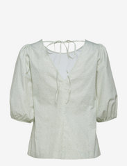 Residus - Bibi Cotton Blouse - blouses korte mouwen - sage - 1