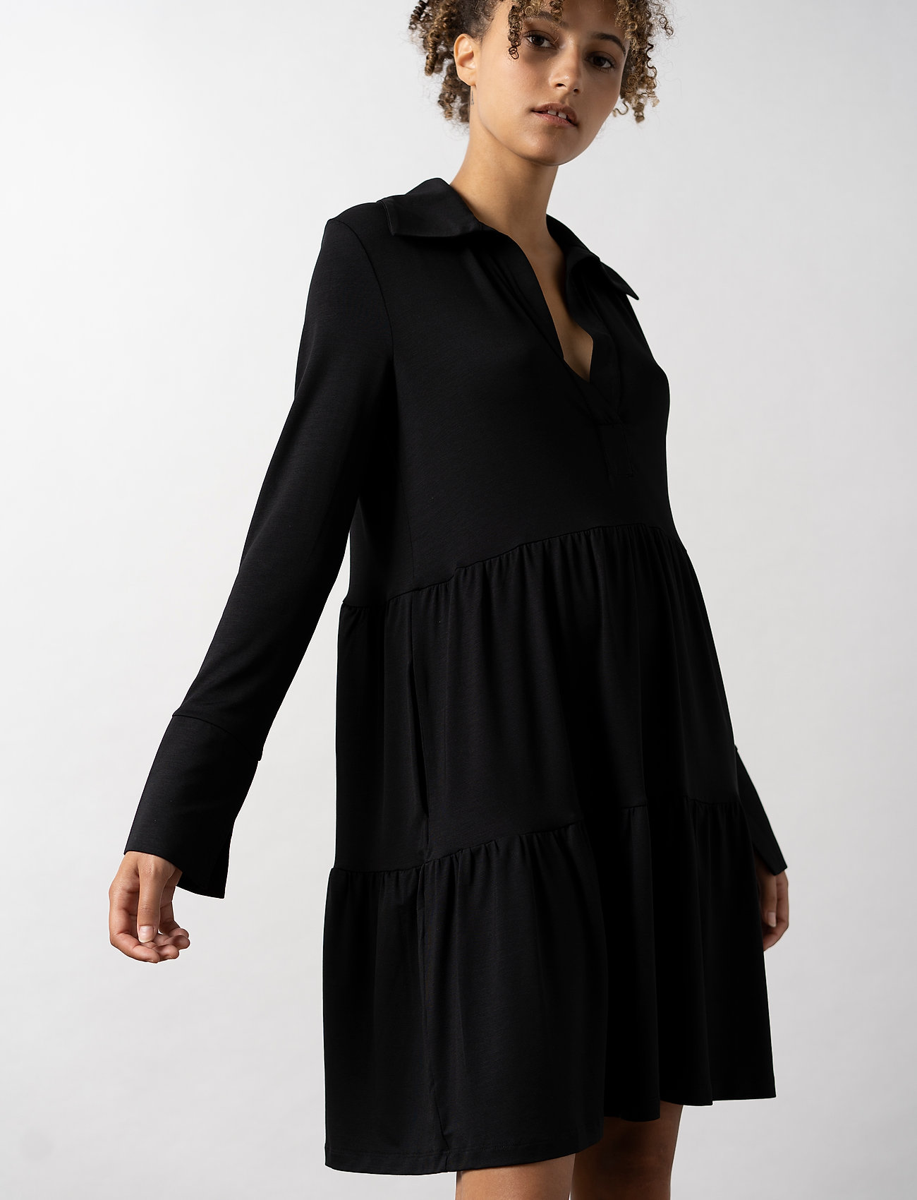 Residus - Toto Collar Dress - skjortekjoler - black - 3