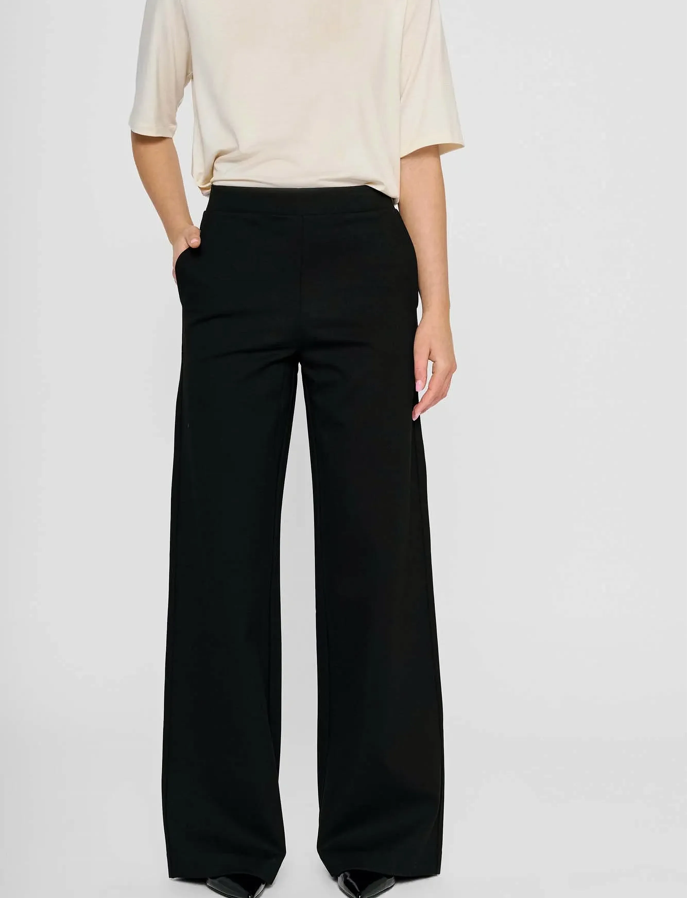 Residus Leia Wide Pant, Kvinder, Vide Bukser, Sort, Str: XS