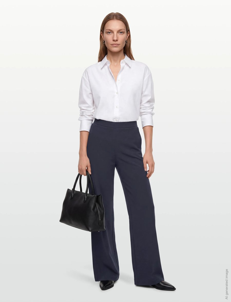 Residus - LEIA WIDE PANT - bukser med brede ben - midnight - 0