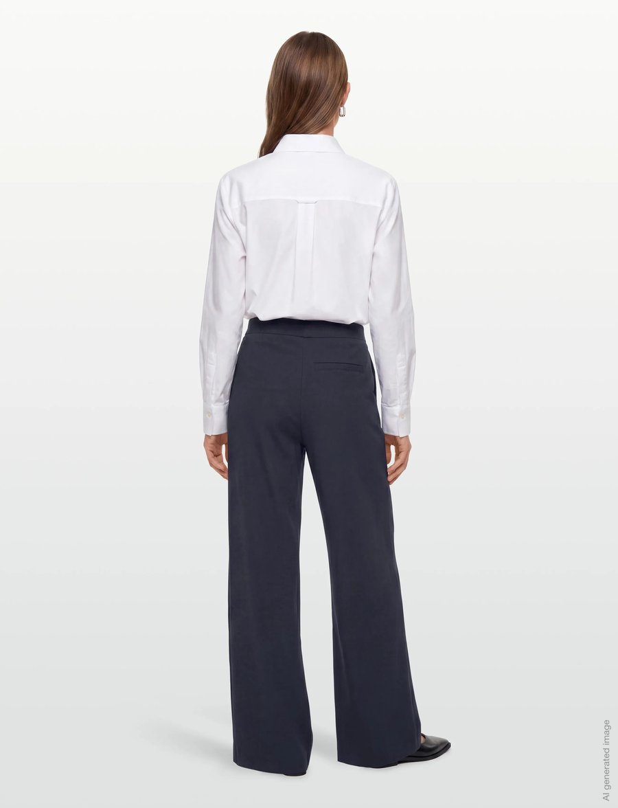 Residus - LEIA WIDE PANT - bukser med brede ben - midnight - 4