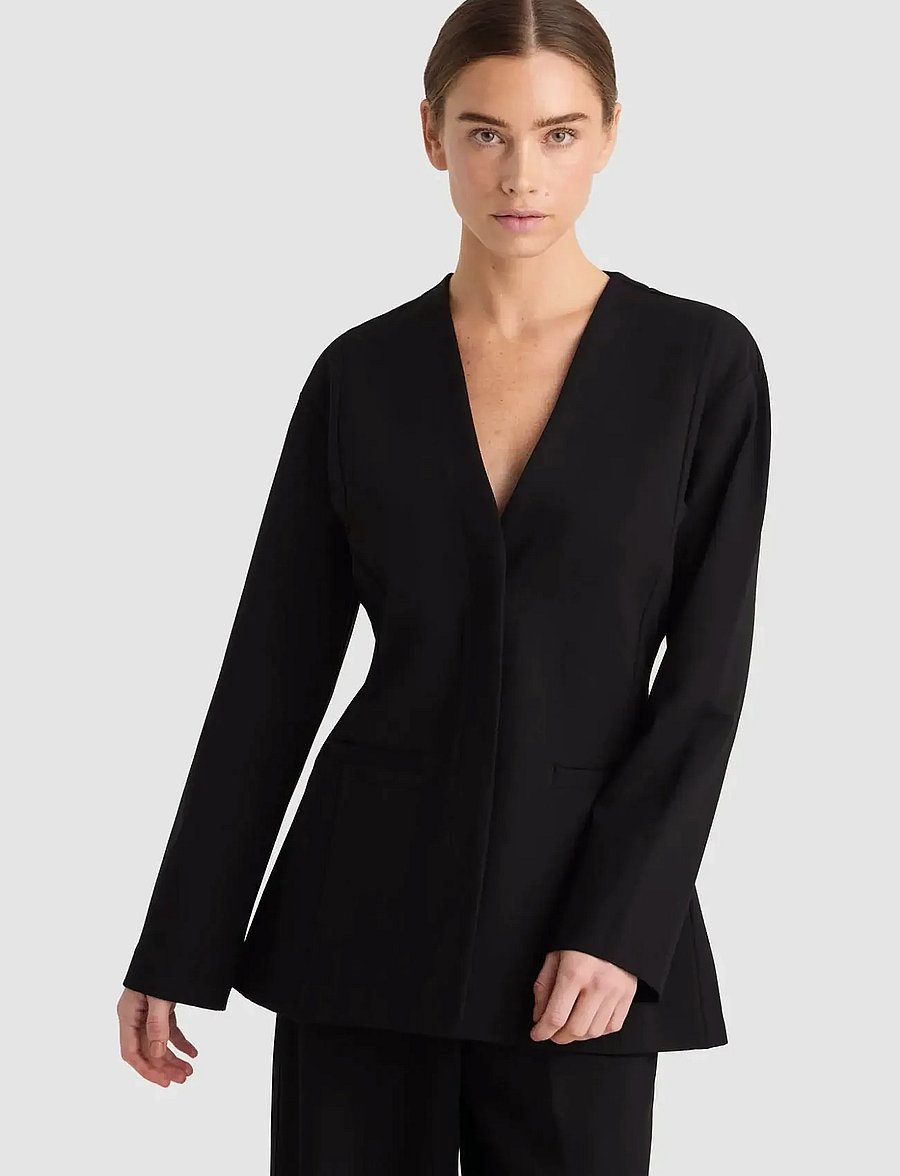 Residus - AMA BLAZER - einhnepptir jakkar - black - 0
