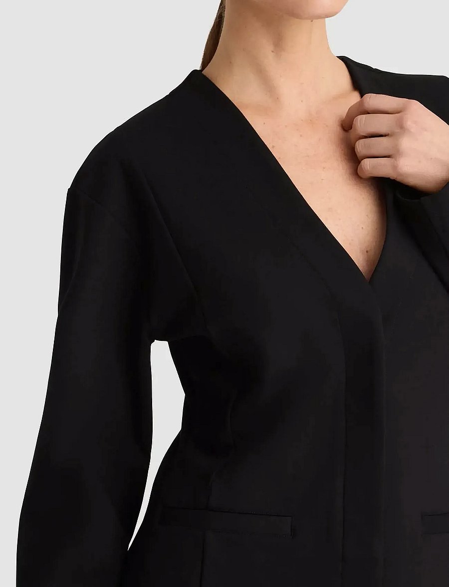 Residus - AMA BLAZER - einhnepptir jakkar - black - 4