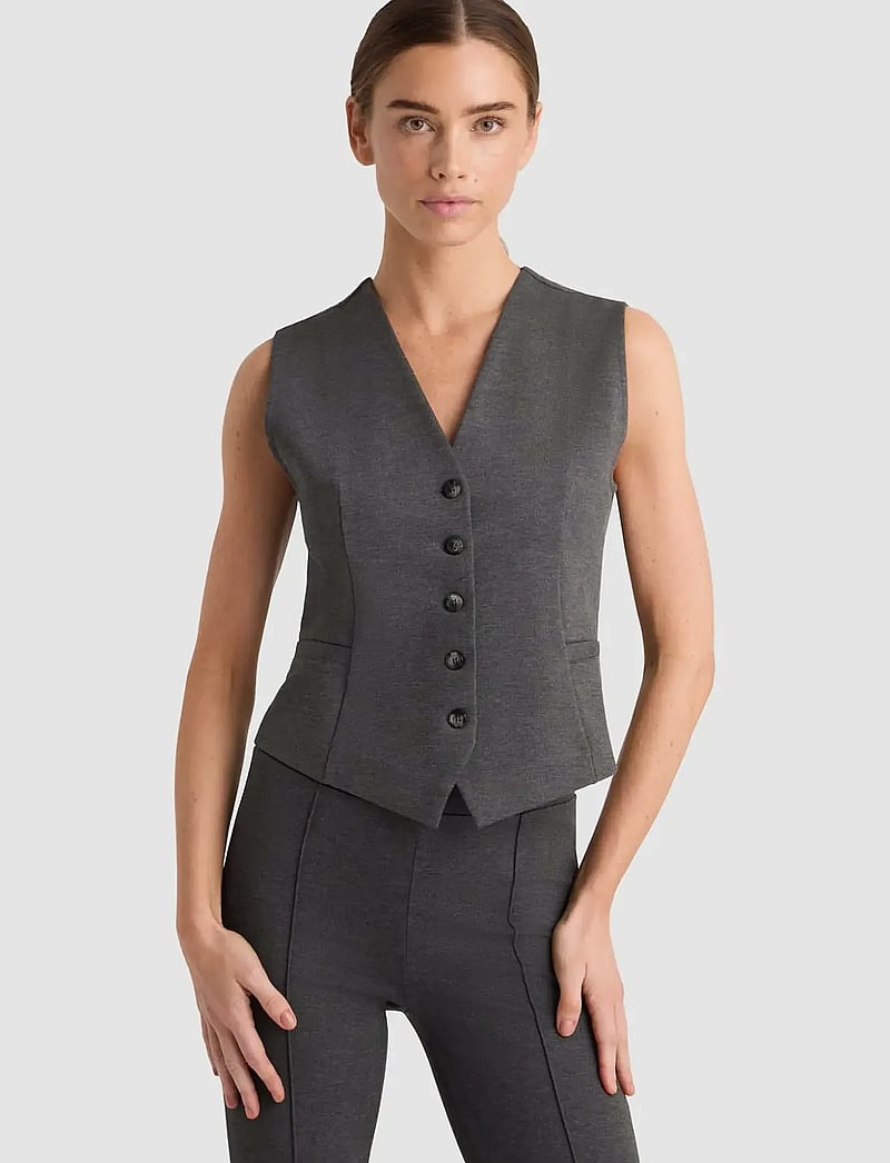 Residus - COURTNEY VEST - waistcoats - graphite melange - 0