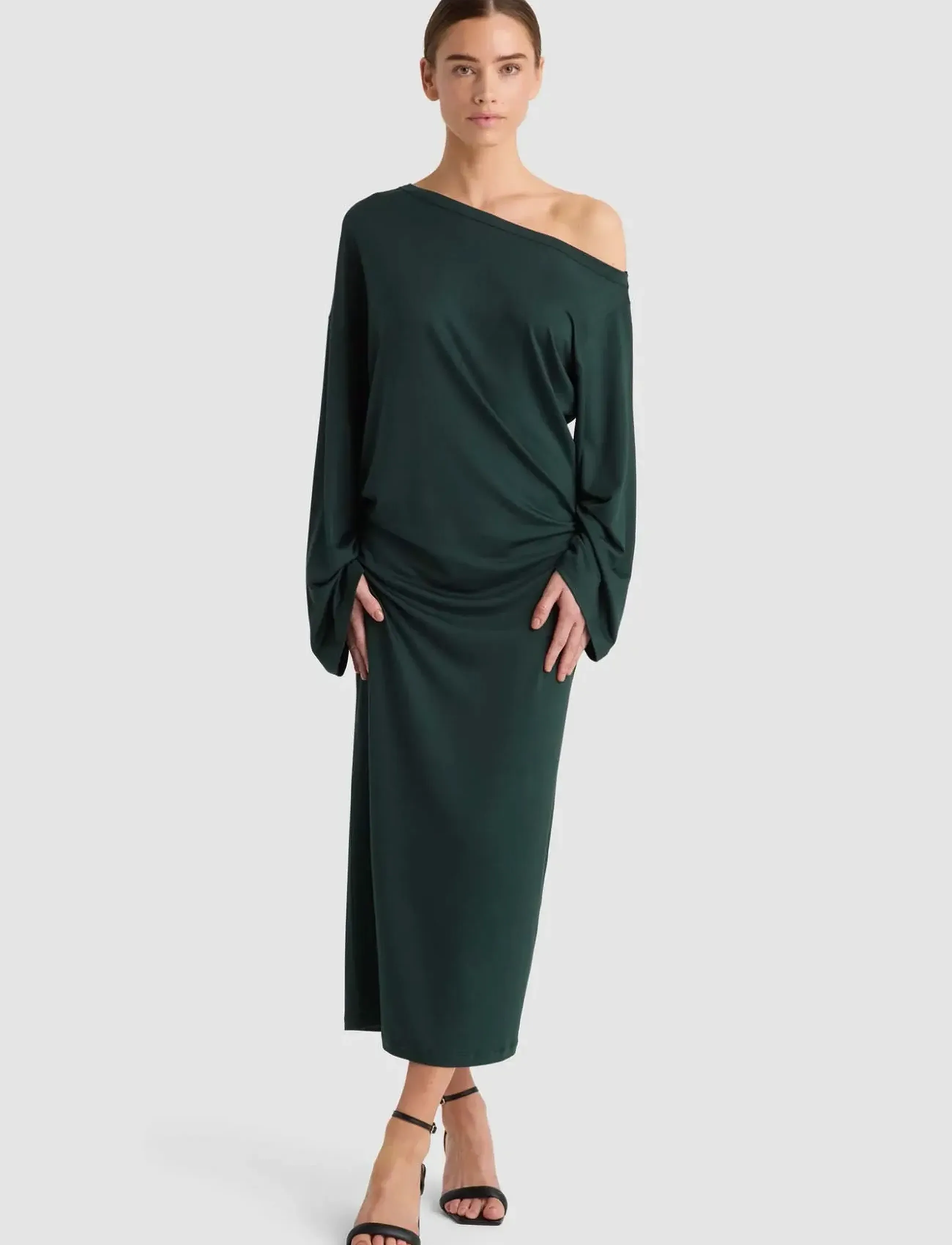 Residus Giovanna Dress, M, Green, Kjoler > Knælange Og Midi, Dame