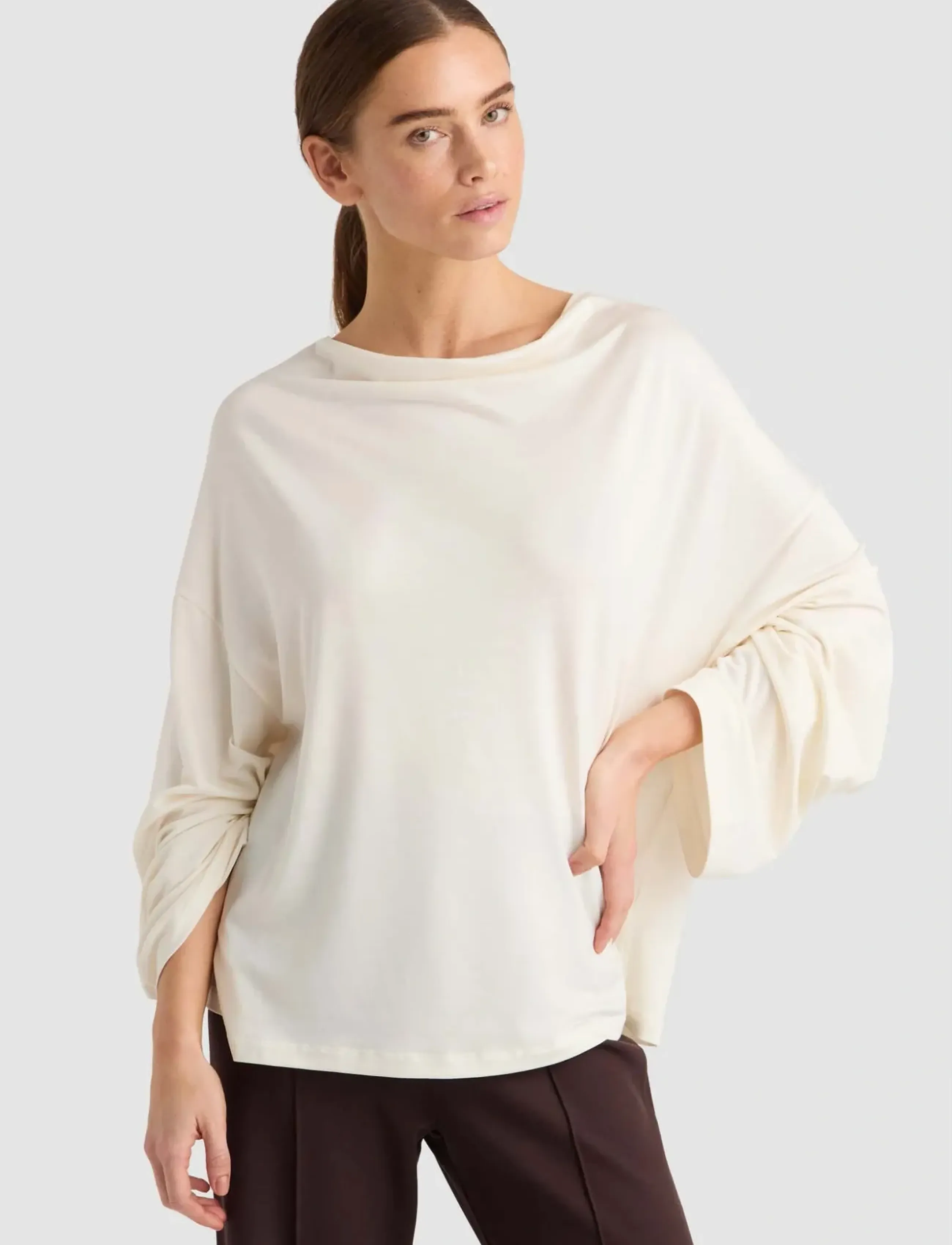 Residus Genna Top, Kvinder, Bådudskæring Top, Cream, Str: S