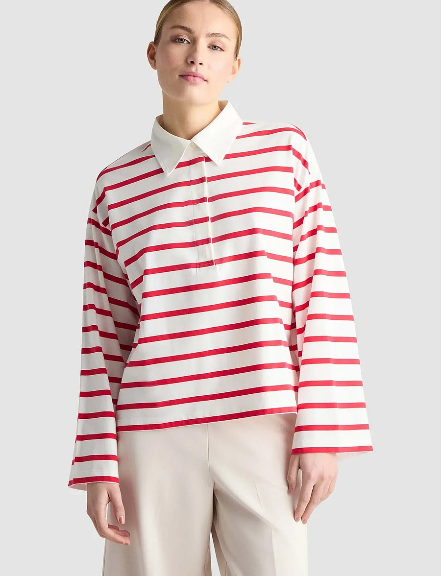 Residus - TOMMY POPOVER - poloshirts - raspberry stripe - 0