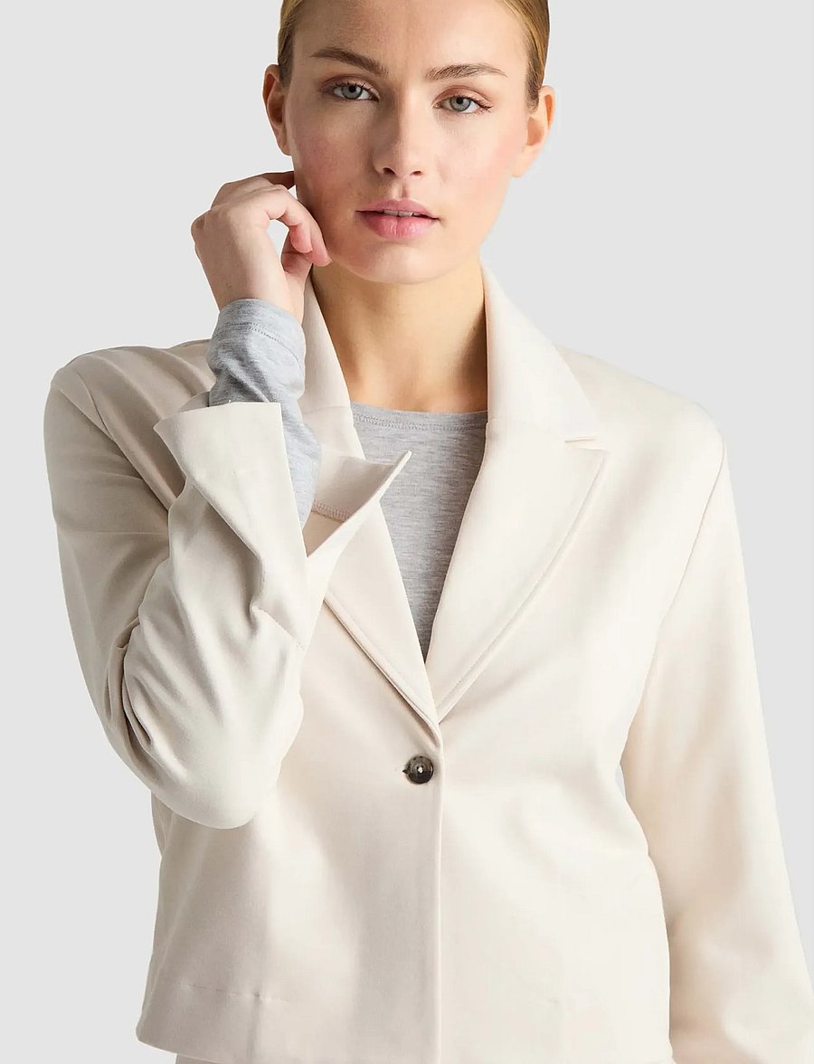 Residus - ANDIE BLAZER - cropped-blazer - oyster - 4