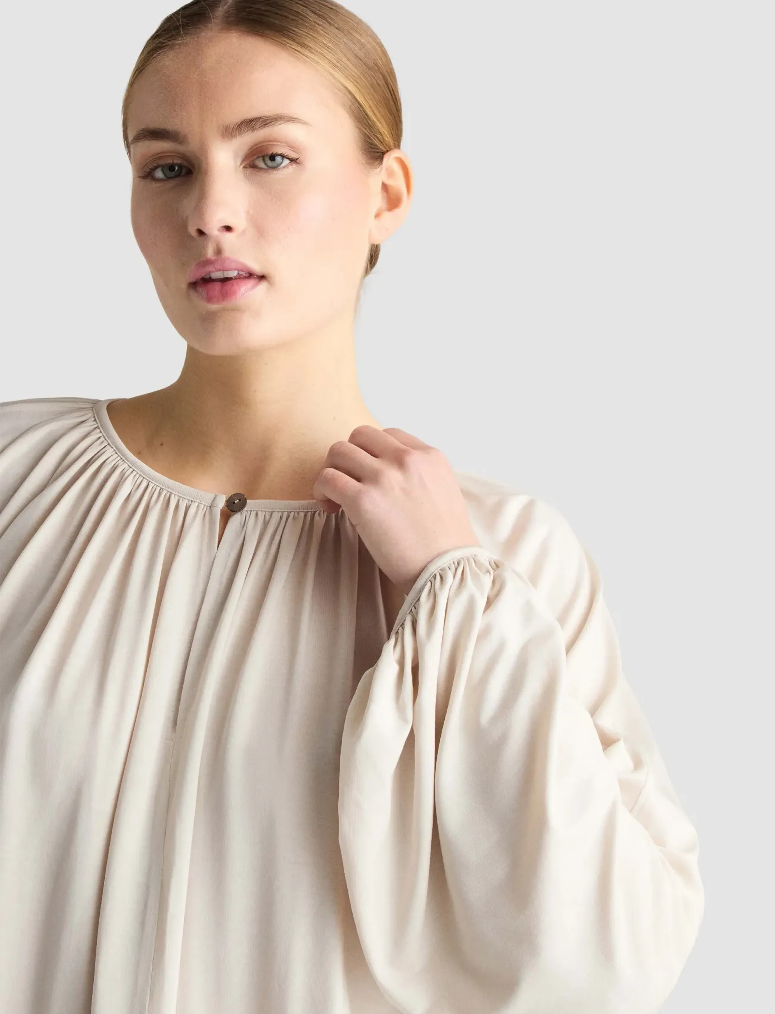 Residus - CHLOE TOP - pikkade varrukatega pluusid - oyster - 4