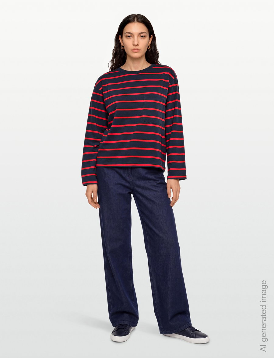 Residus - THIR TOP - langärmlige tops - navy stripe - 0