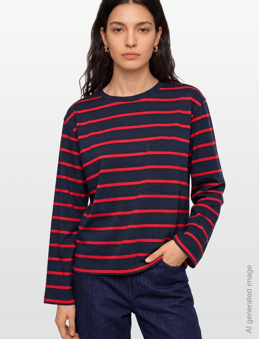 Residus - THIR TOP - langärmlige tops - navy stripe - 3
