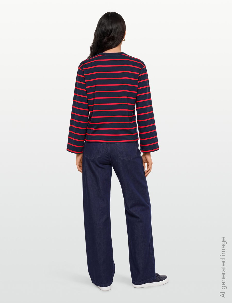Residus - THIR TOP - langärmlige tops - navy stripe - 4