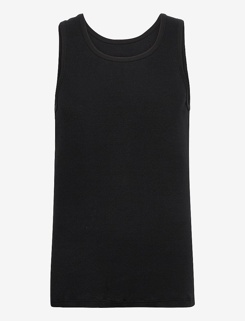 Resteröds - ORIGINALribtank2-pack GOTS - tank tops - svart - 0