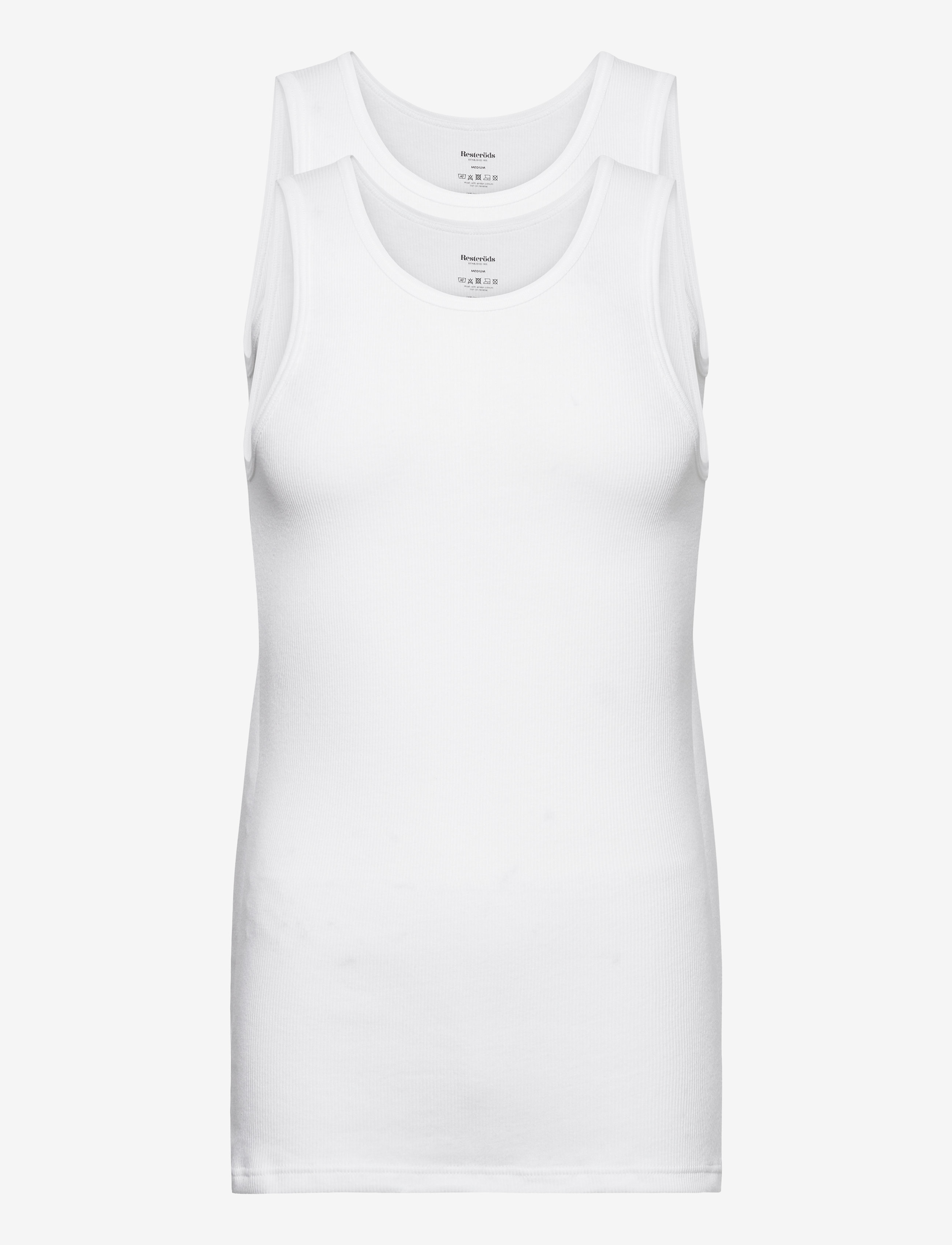 Resteröds Originalribtank2-Pack Gots, M, White, T-Shirts > Uden Ærmer, Herre