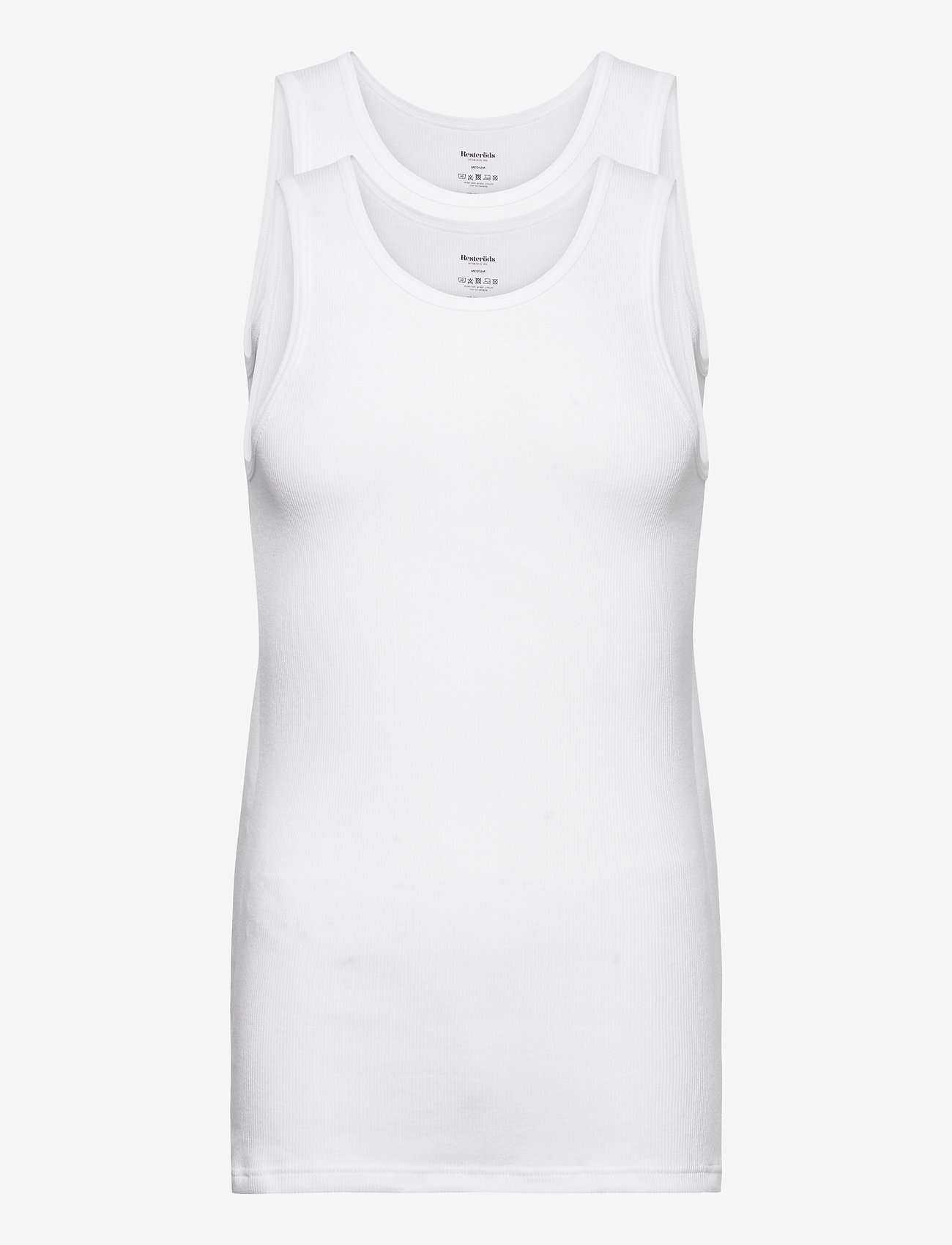 Resteröds - ORIGINALribtank2-pack GOTS - tank tops - vit - 0
