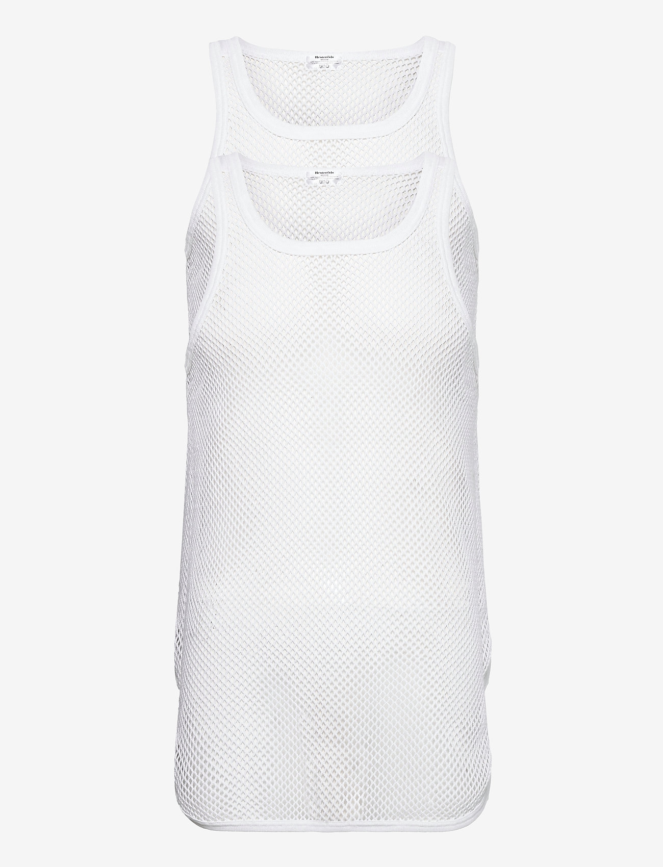 Resteröds - Brynje grovmasket singlet 2-pa - linnen - vit - 0