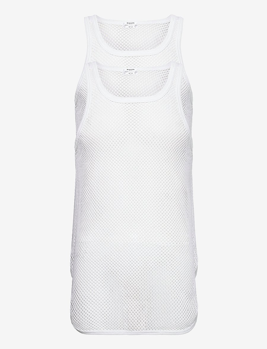 Resteröds - Brynje grovmasket singlet 2-pa - tanktops - vit - 0