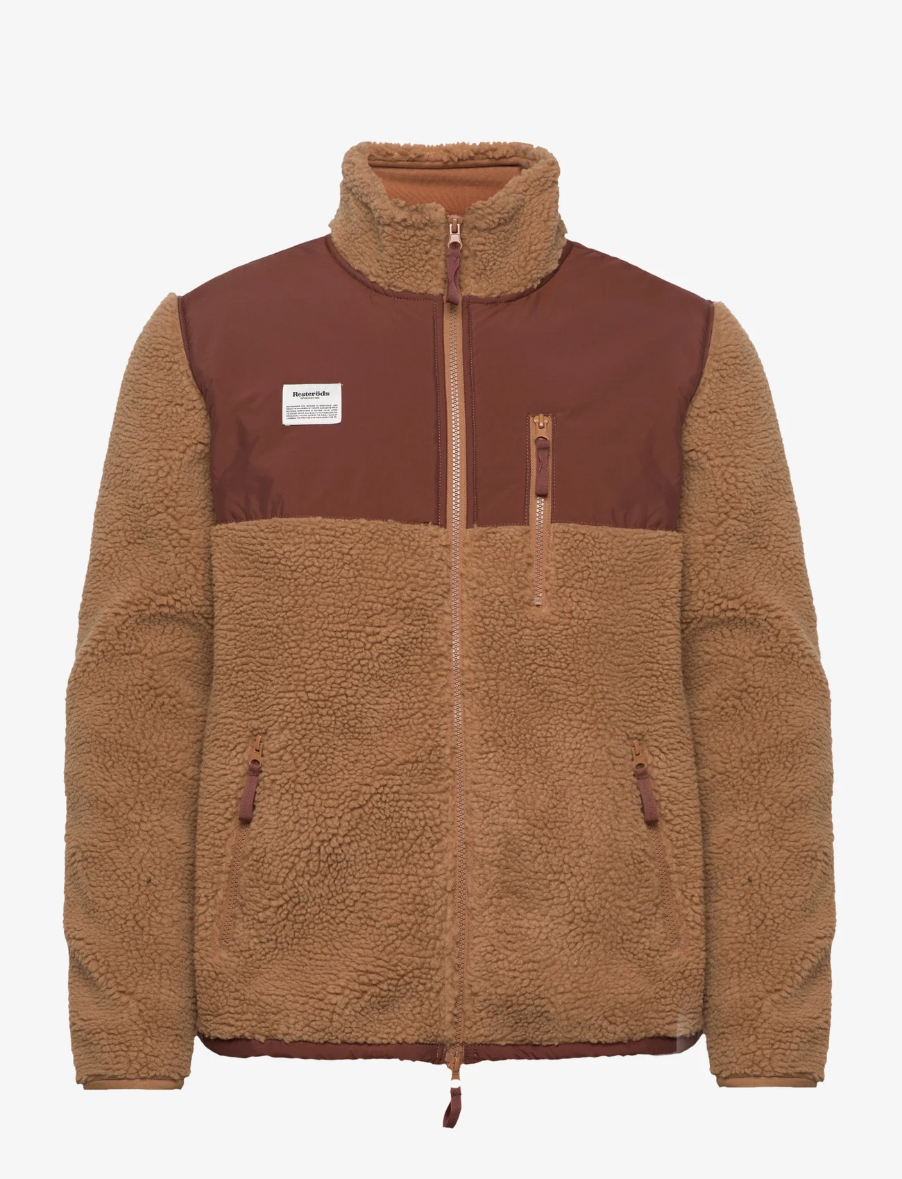 Resteröds - Panel Zip Fleece - sweatshirts - brun - 0