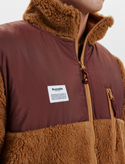 Resteröds - Panel Zip Fleece - sweatshirts - brun - 5
