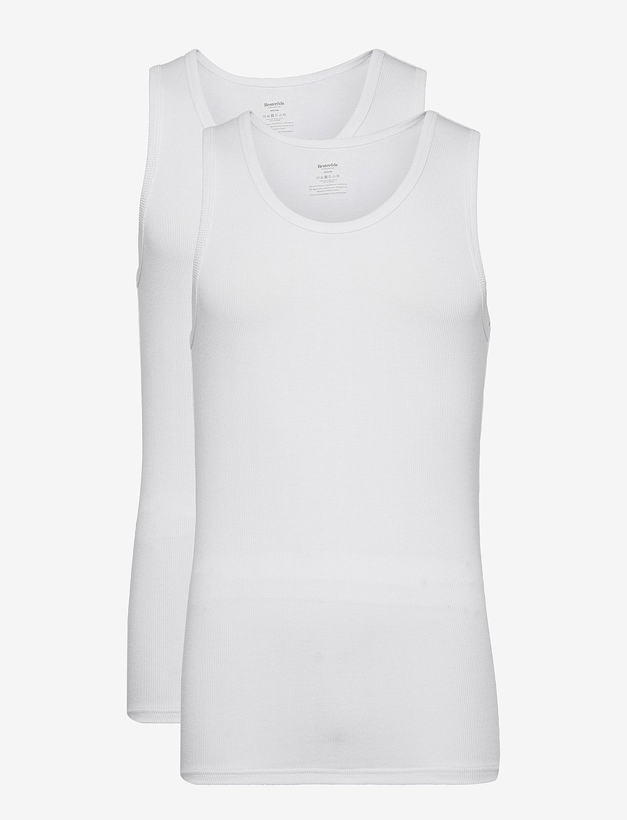 Resteröds - Tanktop 2-Pack Bamboo FSC - hlýrabolir - vit - 0