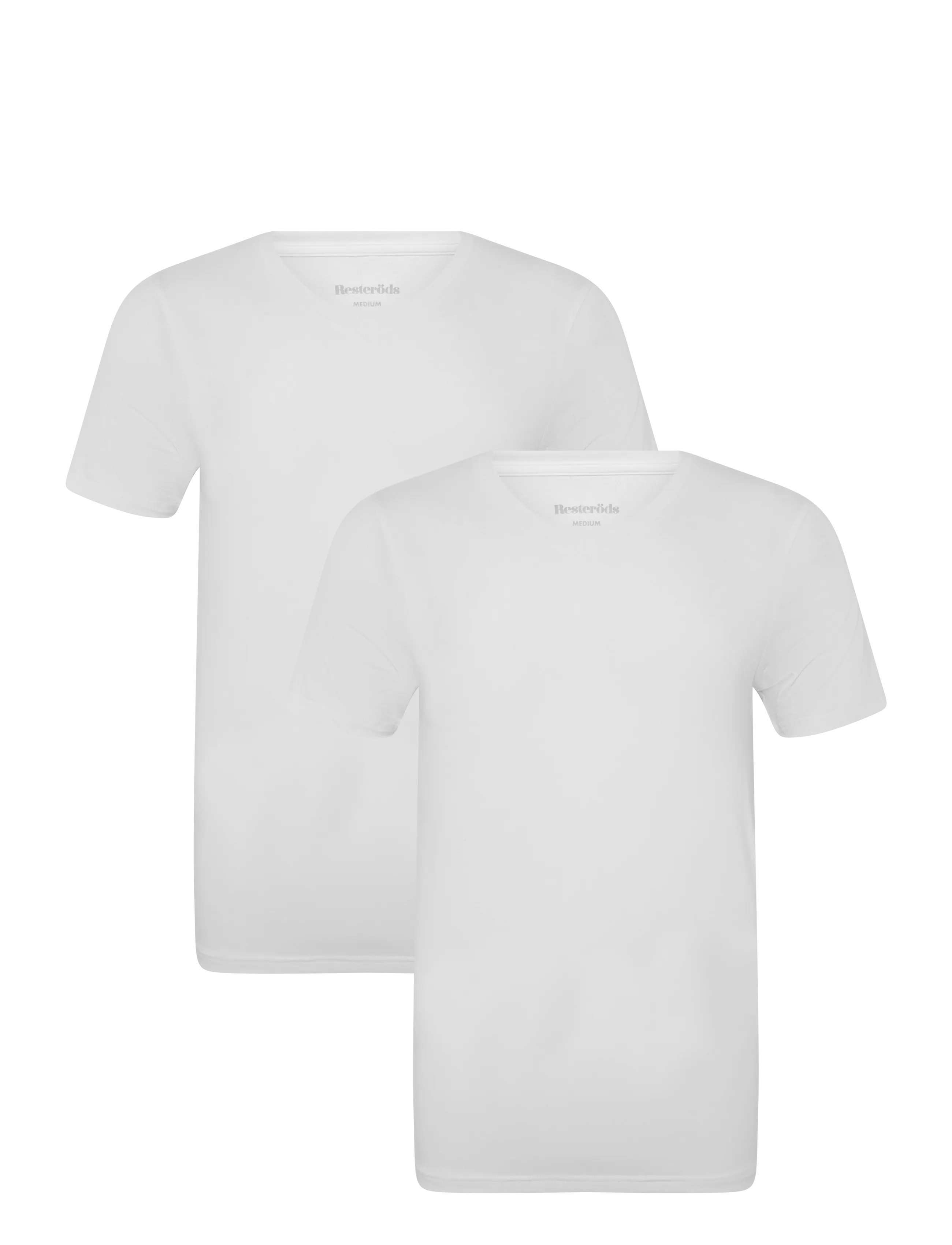 Resteröds RTBamboo V-neck tee 2-pack - Pyjamaoberteile - WHITE / white